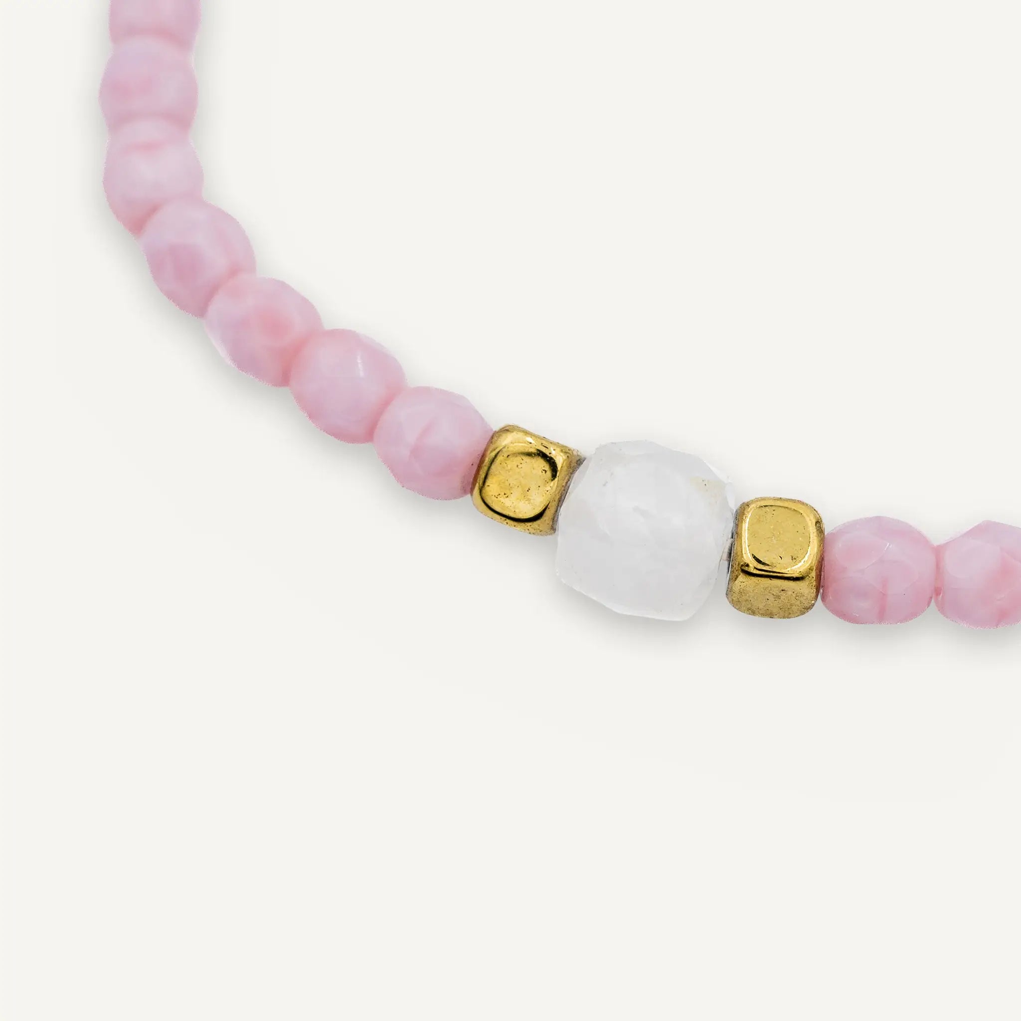 collier / bracelet JANVIER 1 - Quartz Rose - Têtes Blondes
