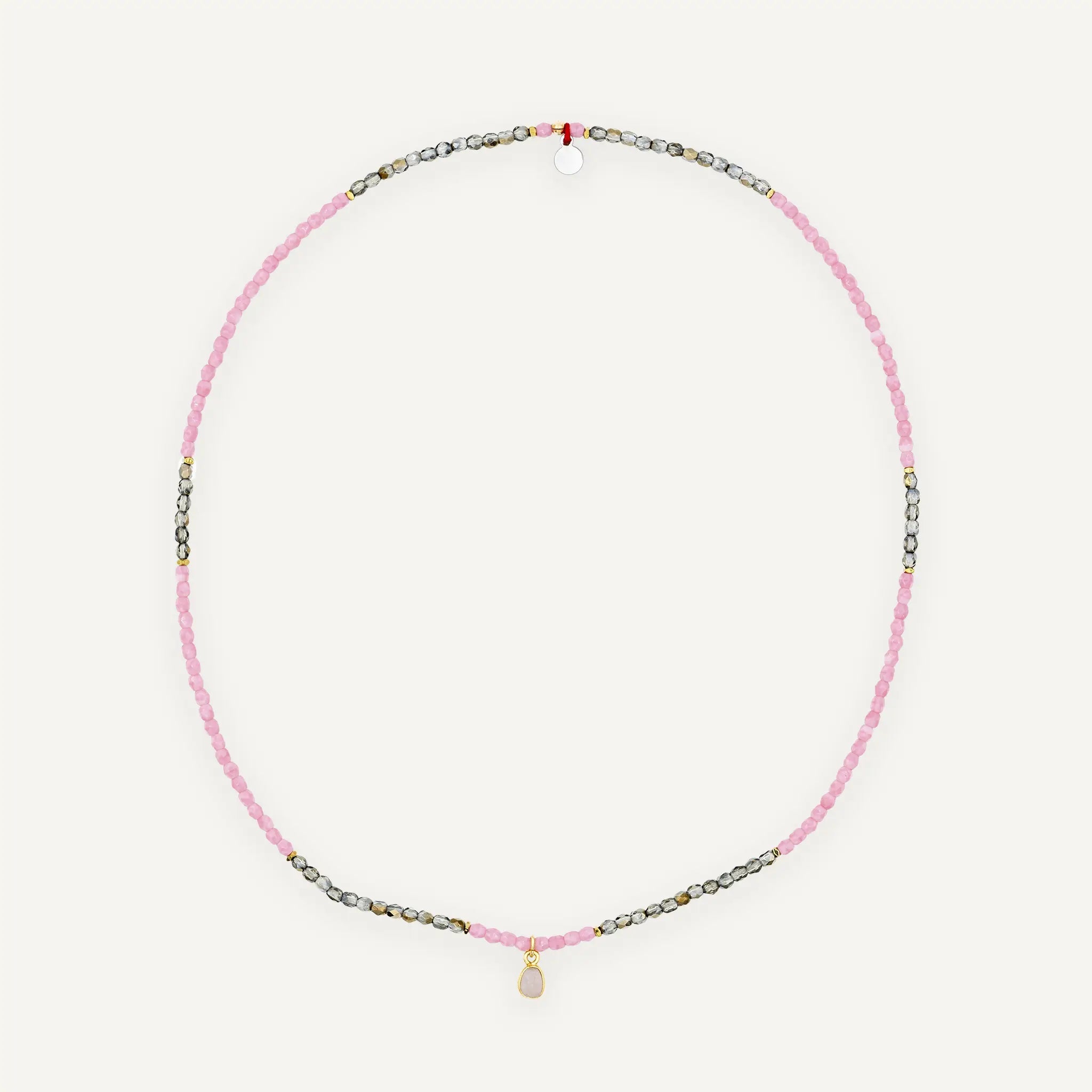 collier / bracelet JANVIER 3 - Quartz Rose - Têtes Blondes