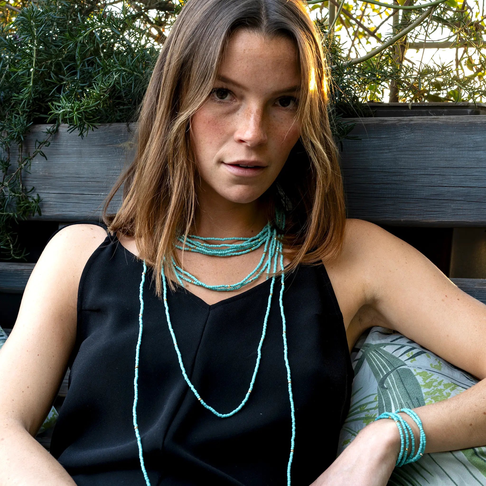 collier / bracelet JOAN Turquoise 2 - Têtes Blondes