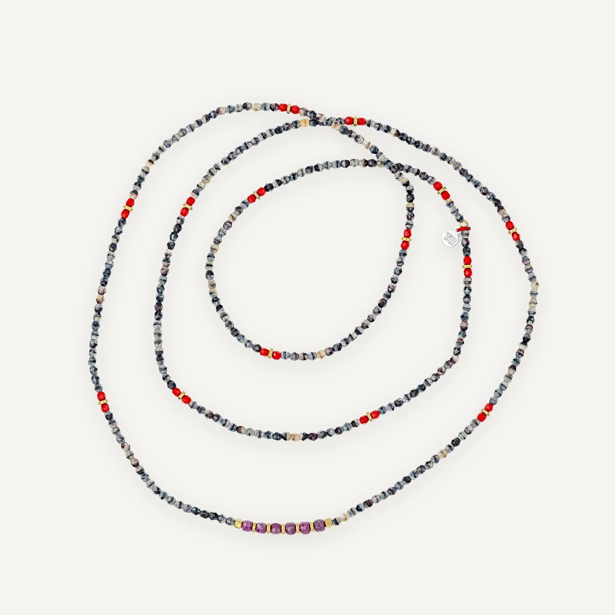 collier / bracelet JUILLET 6 - Rubis - Têtes Blondes
