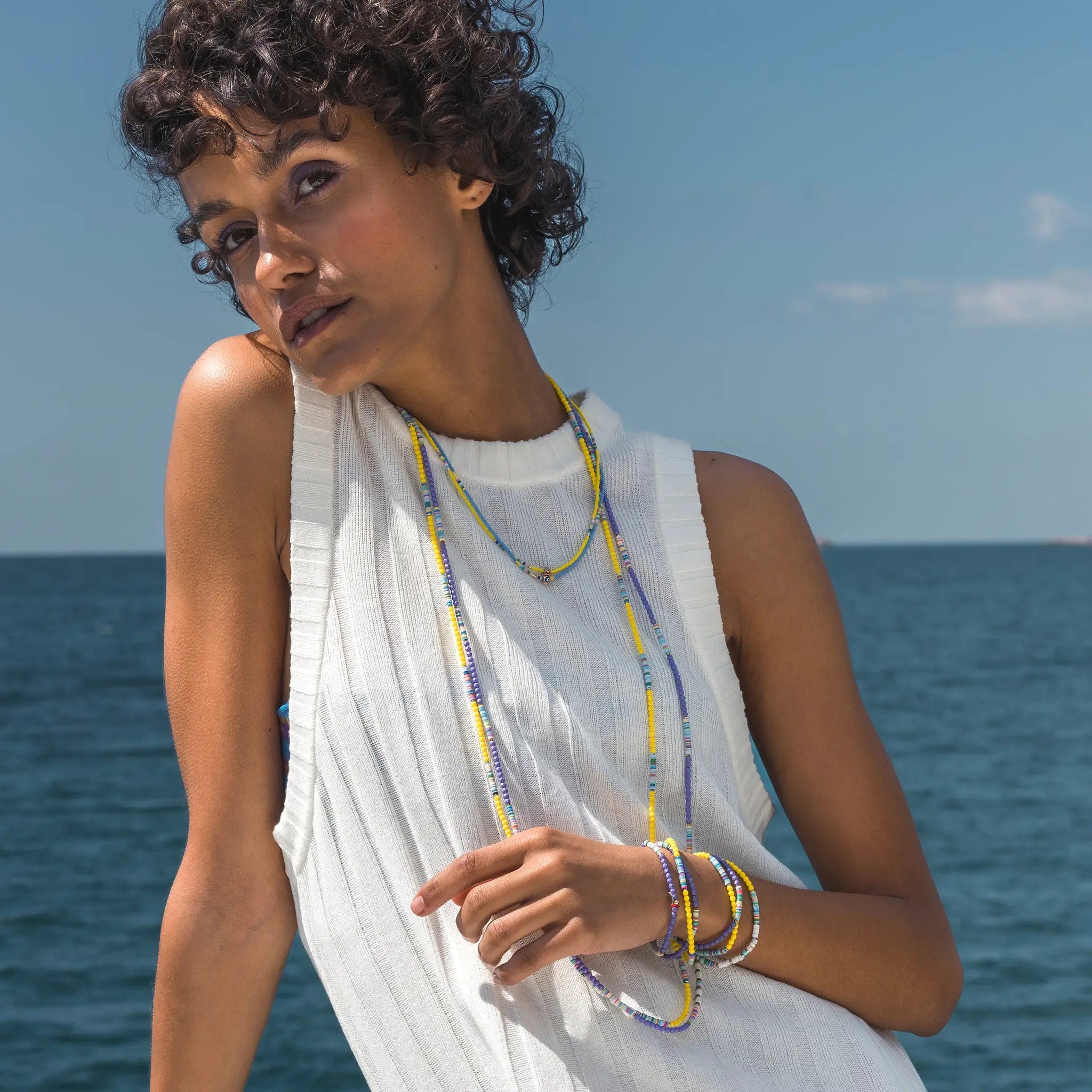 collier / bracelet JULIETTA Pastel Gold Purple - Têtes Blondes