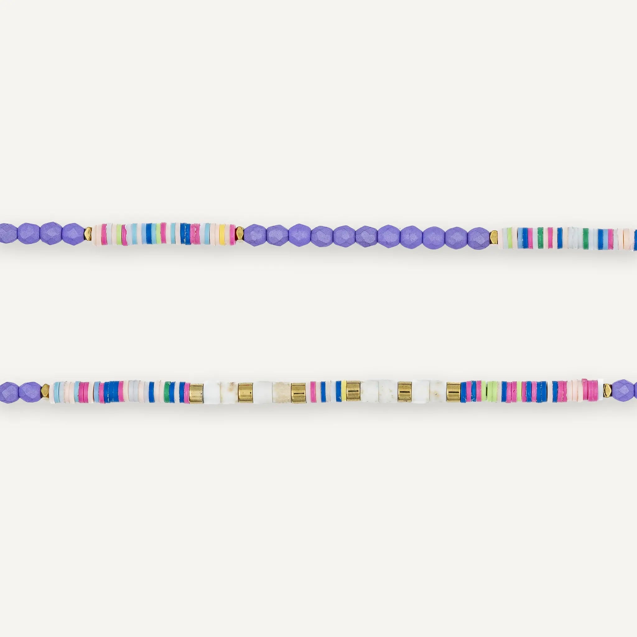 collier / bracelet JULIETTA Pastel Gold Purple - Têtes Blondes