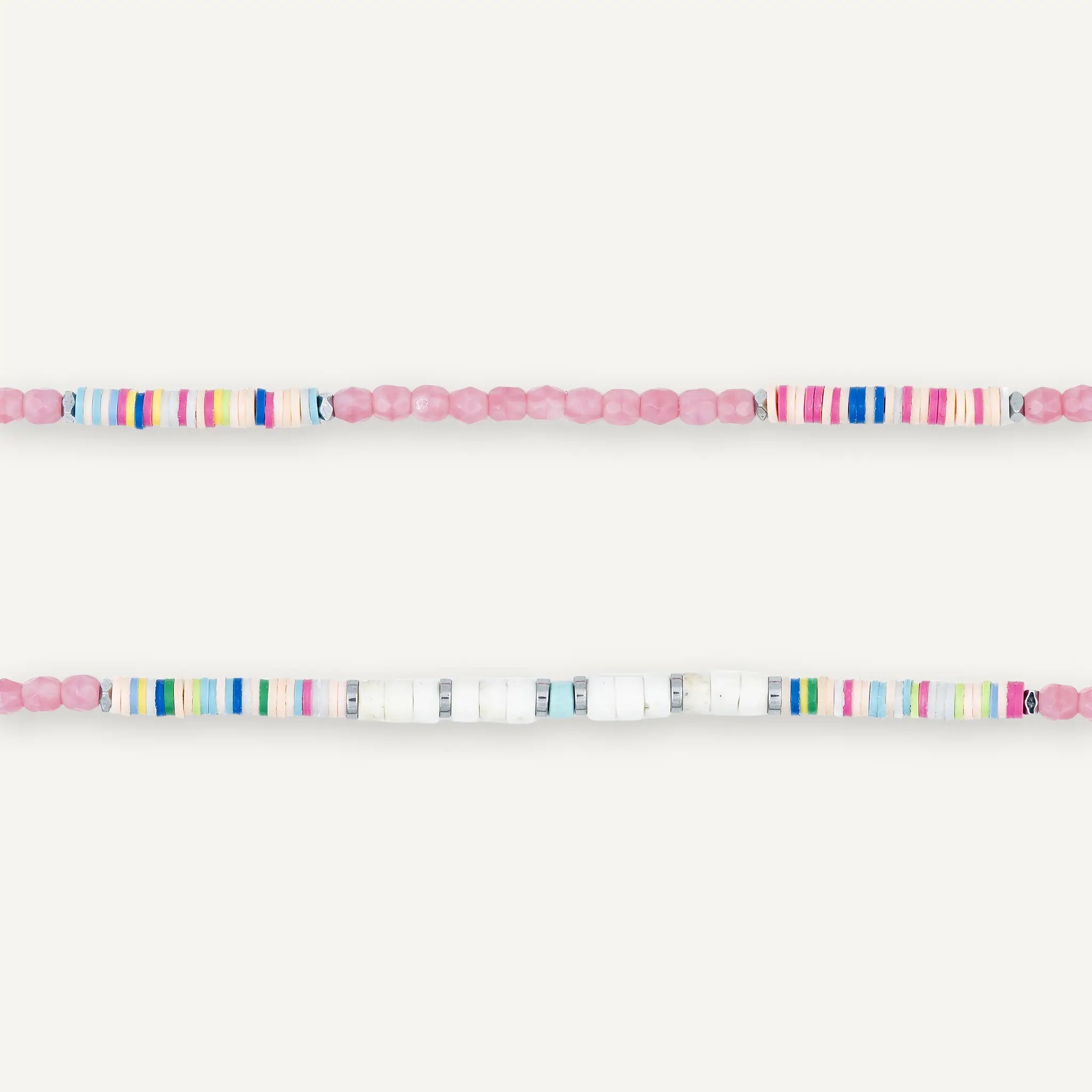 collier / bracelet JULIETTA Pastel Silver Rose - Têtes Blondes