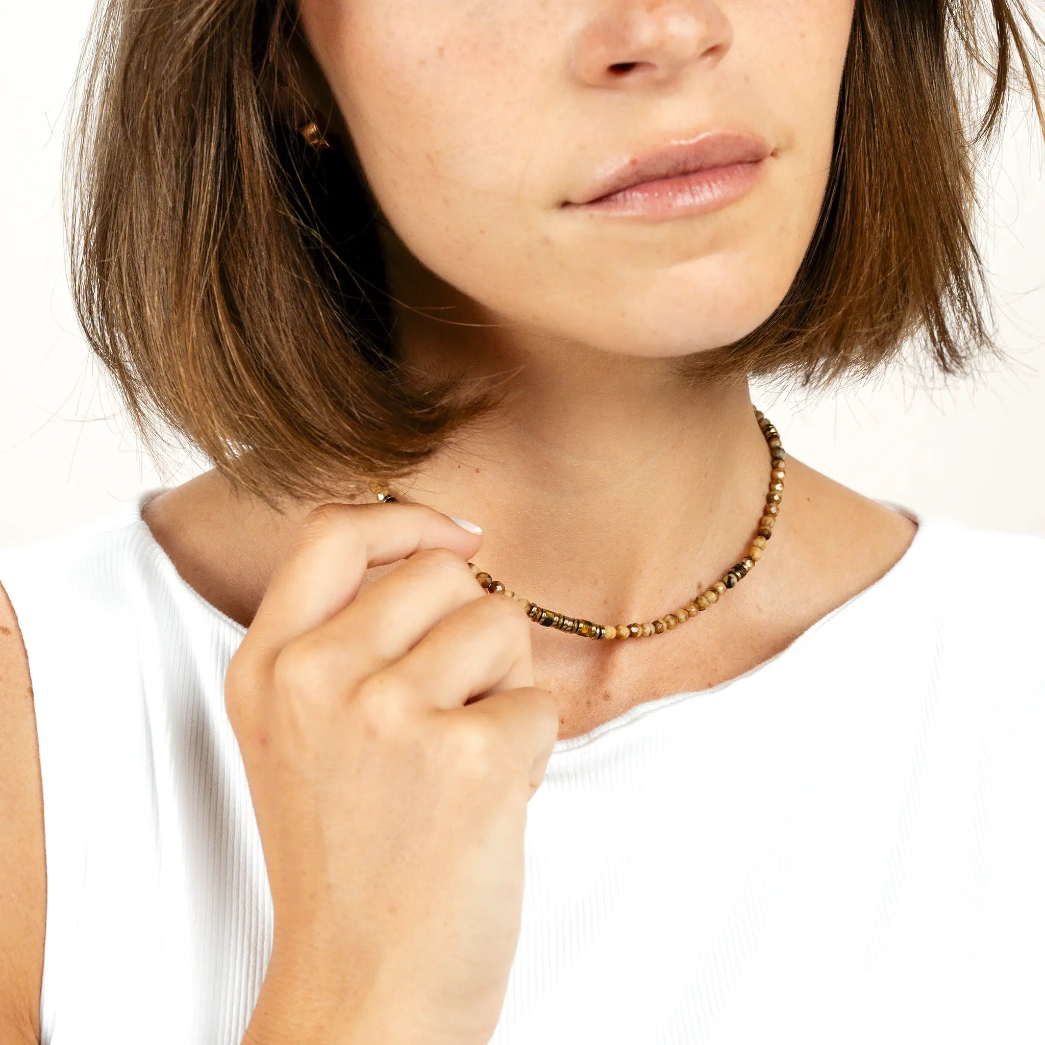 collier / bracelet KELLY GOLD - Caramel - Têtes Blondes