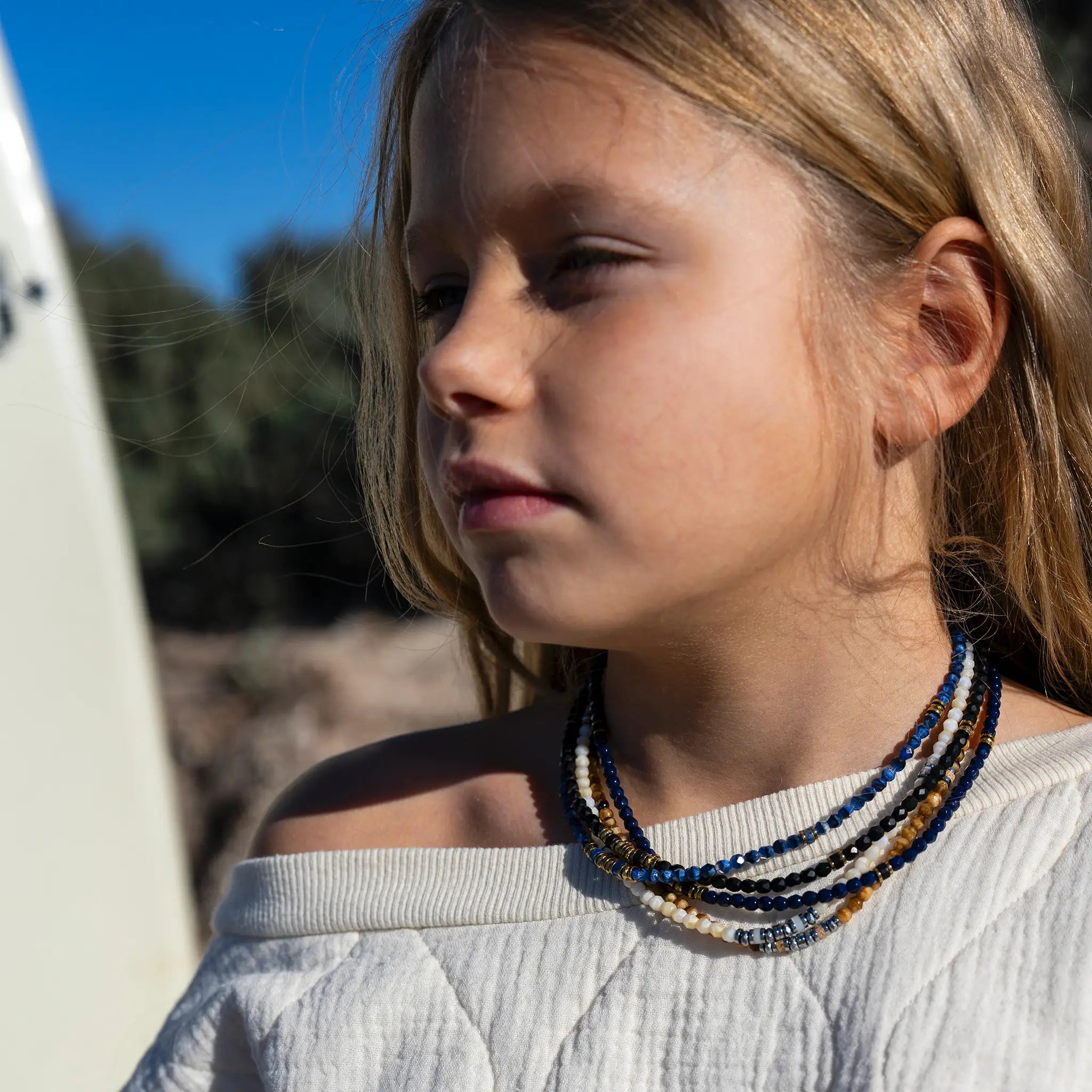 collier / bracelet KELLY GOLD - Navy Blue - Têtes Blondes