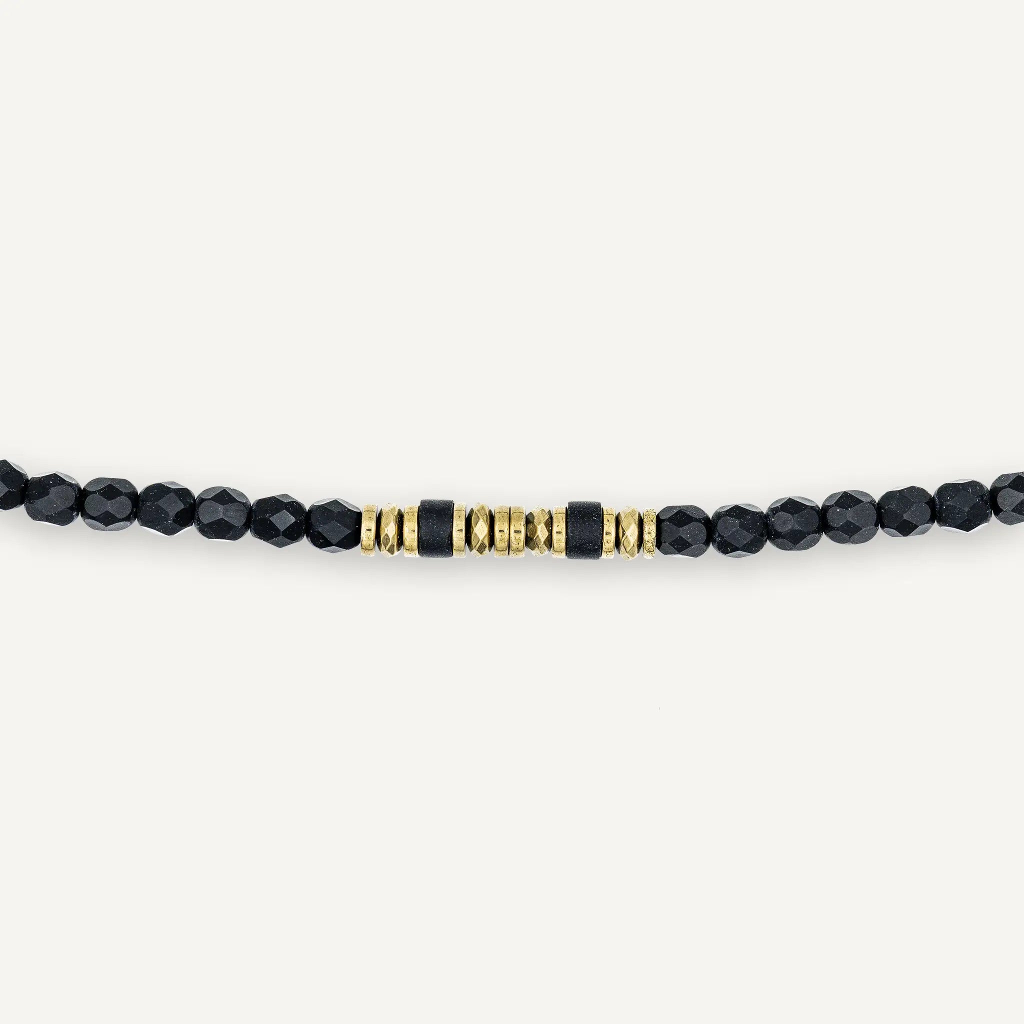 collier / bracelet KELLY GOLD - Noir Mat - Têtes Blondes