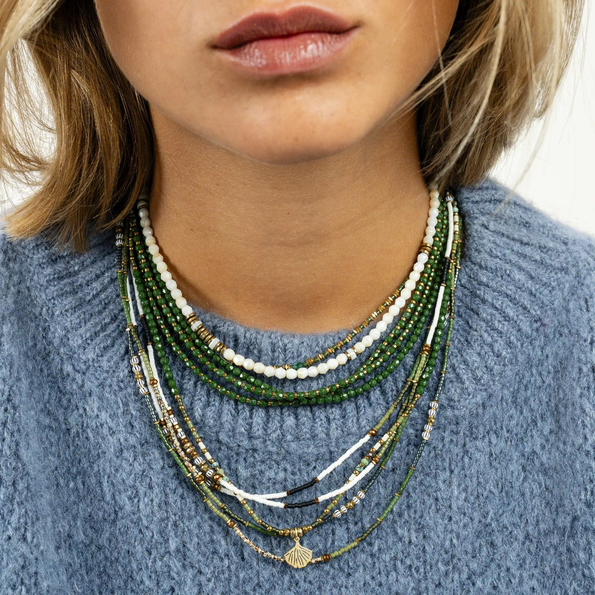 collier / bracelet KELLY GOLD - Vanille - Têtes Blondes
