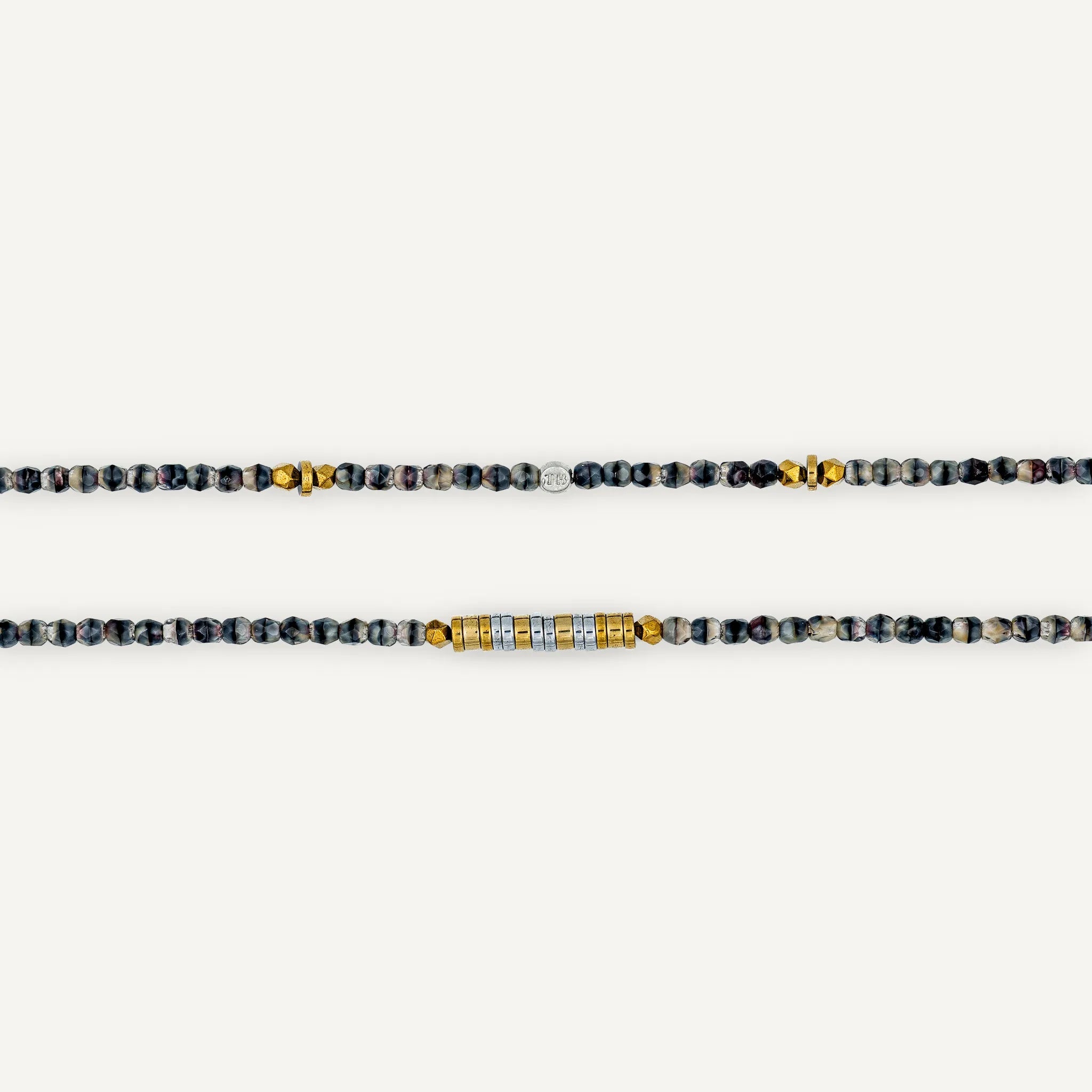 collier / bracelet LIZBETH - Gris Marbré - Têtes Blondes