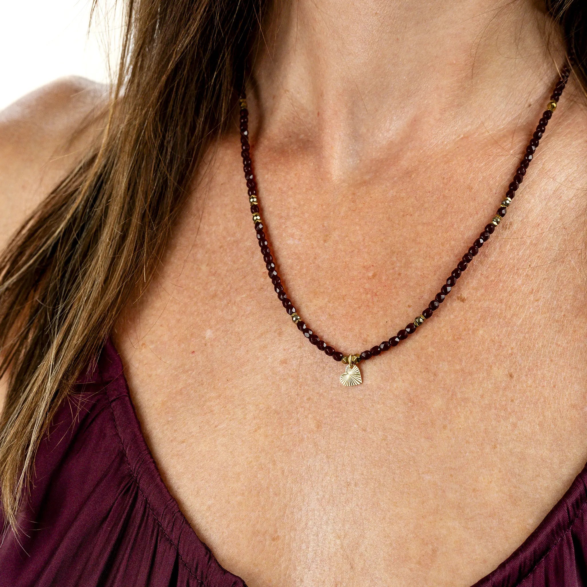 collier / bracelet LOVE - Bordeaux - Têtes Blondes