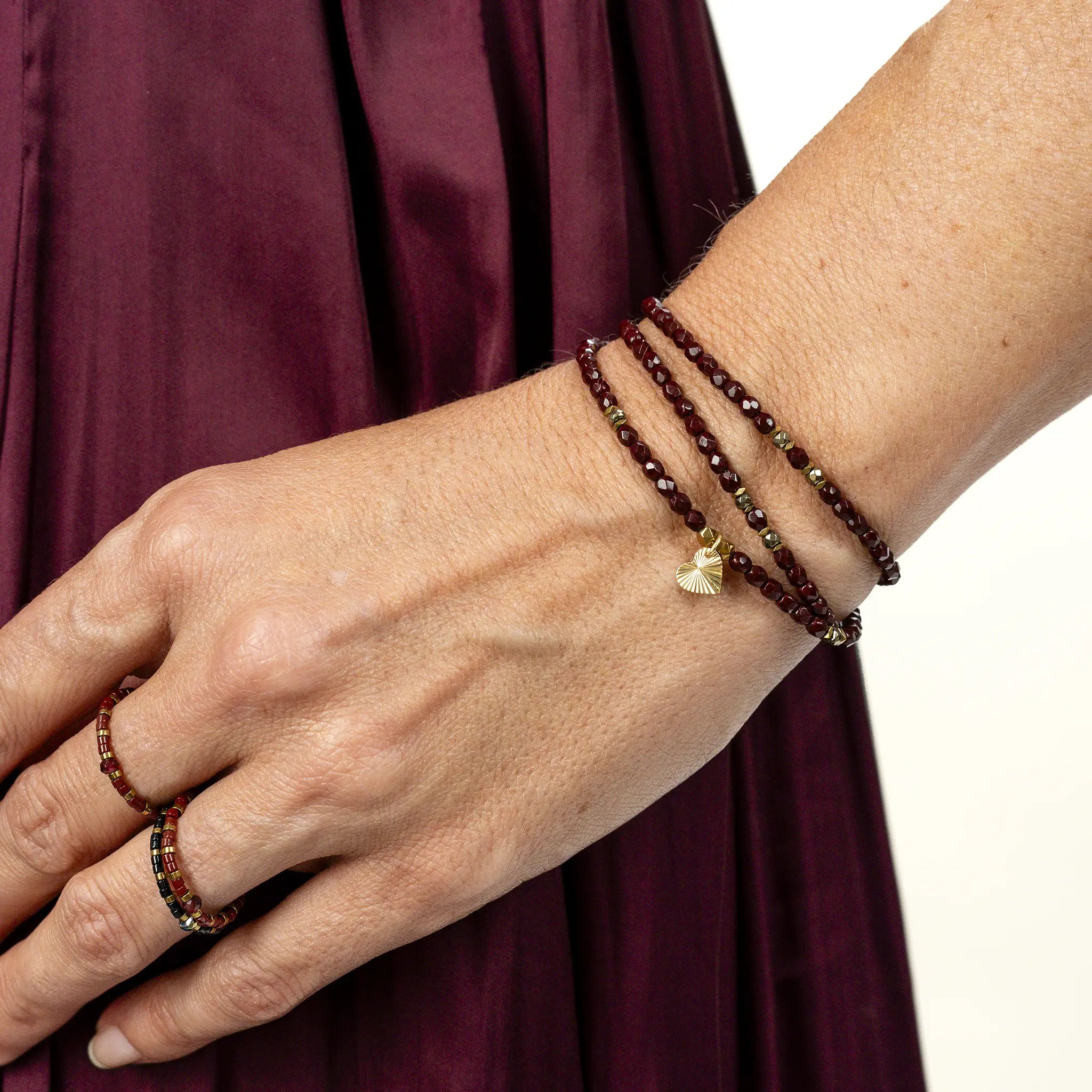 collier / bracelet LOVE - Bordeaux - Têtes Blondes