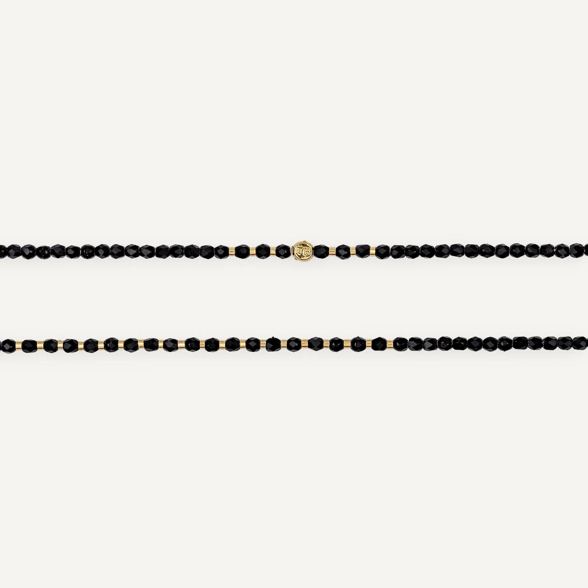 collier / bracelet LULLI - 6 tours Noir Mat - Têtes Blondes