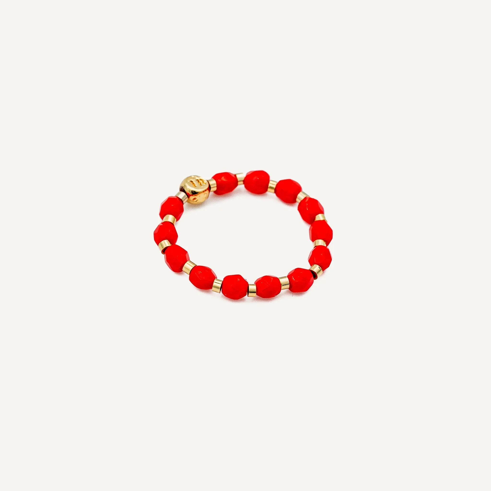 collier / bracelet LULLI - Bague Perles Rouge - Têtes Blondes