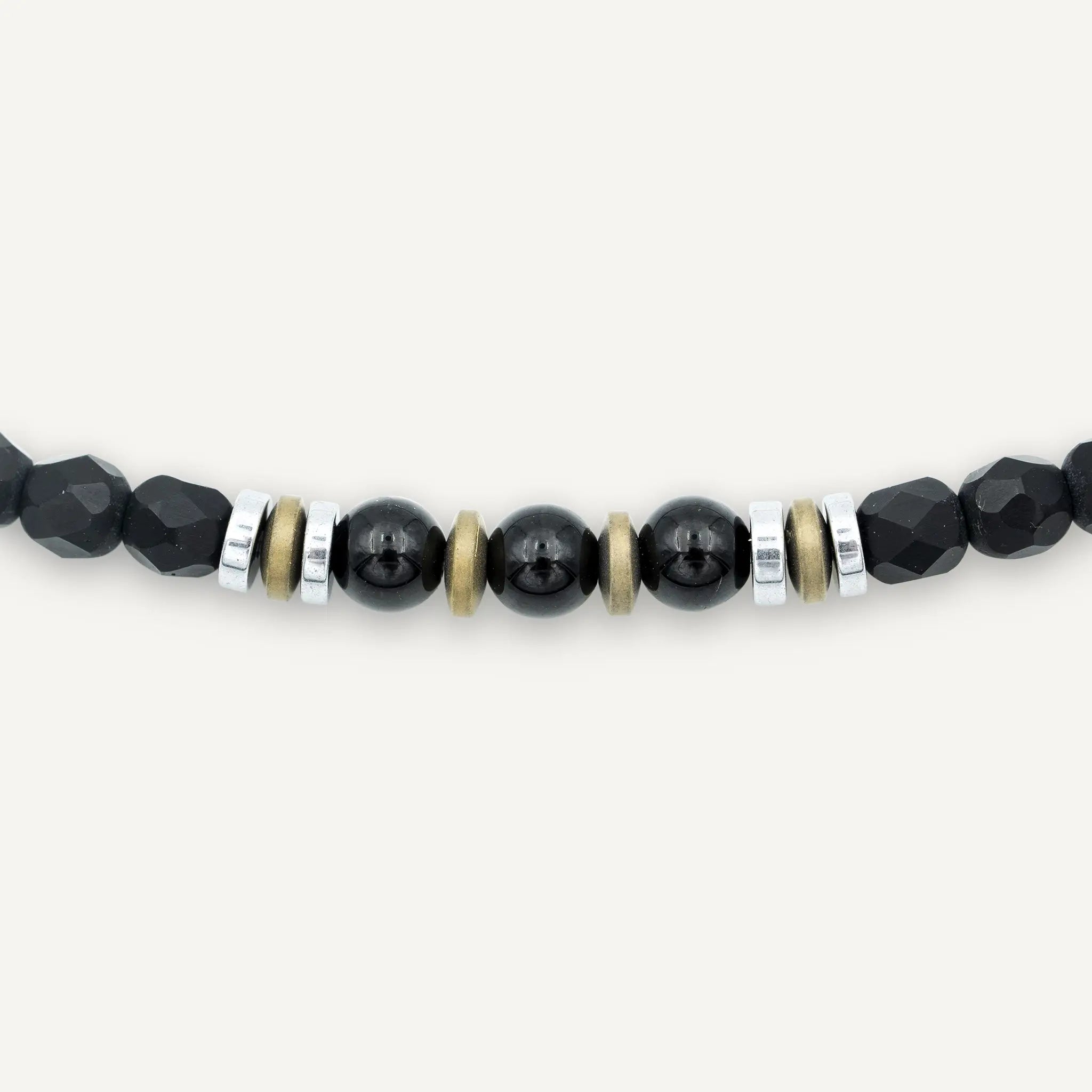 collier / bracelet MAGNETIC GENTLEMAN - Tourmaline Noire - Têtes Blondes