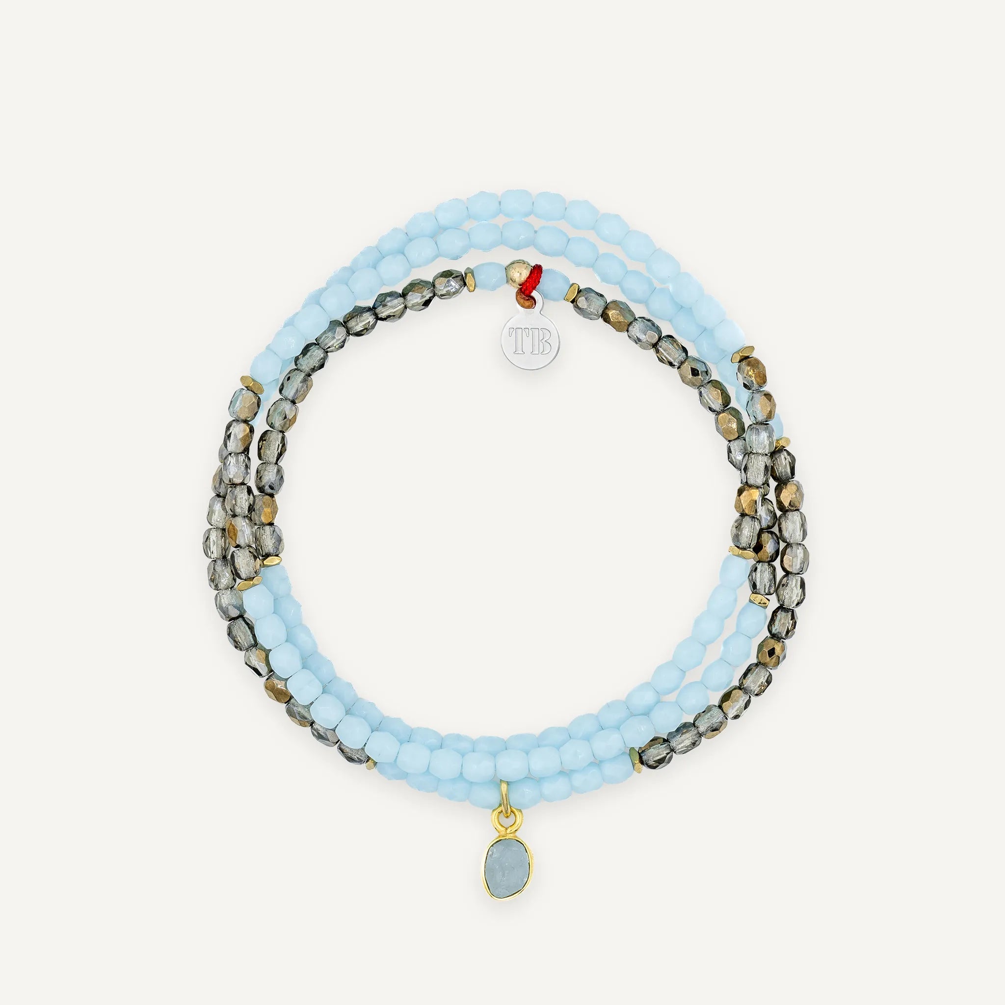 collier / bracelet MARS 3 - Aigue Marine - Têtes Blondes