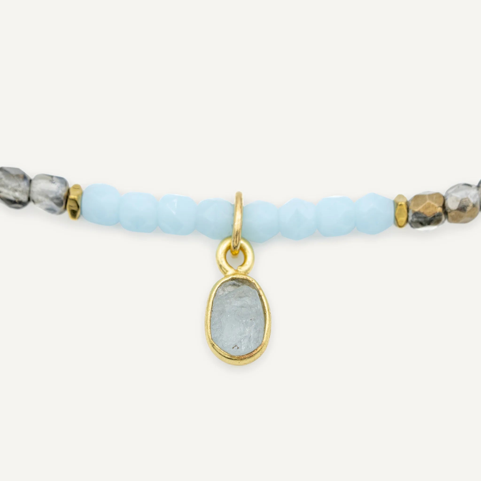 collier / bracelet MARS 3 - Aigue Marine - Têtes Blondes