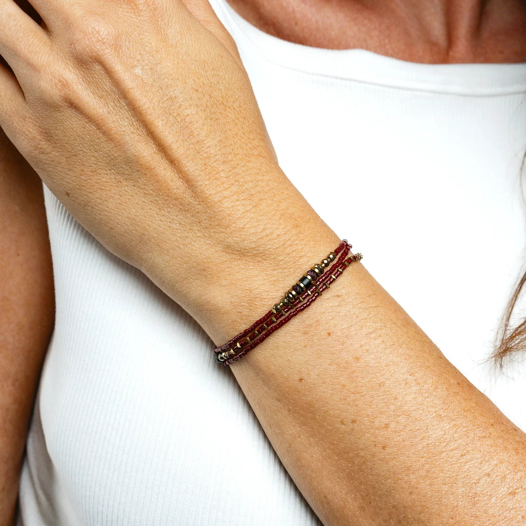 collier / bracelet MARS 3 - Bordeaux - Têtes Blondes
