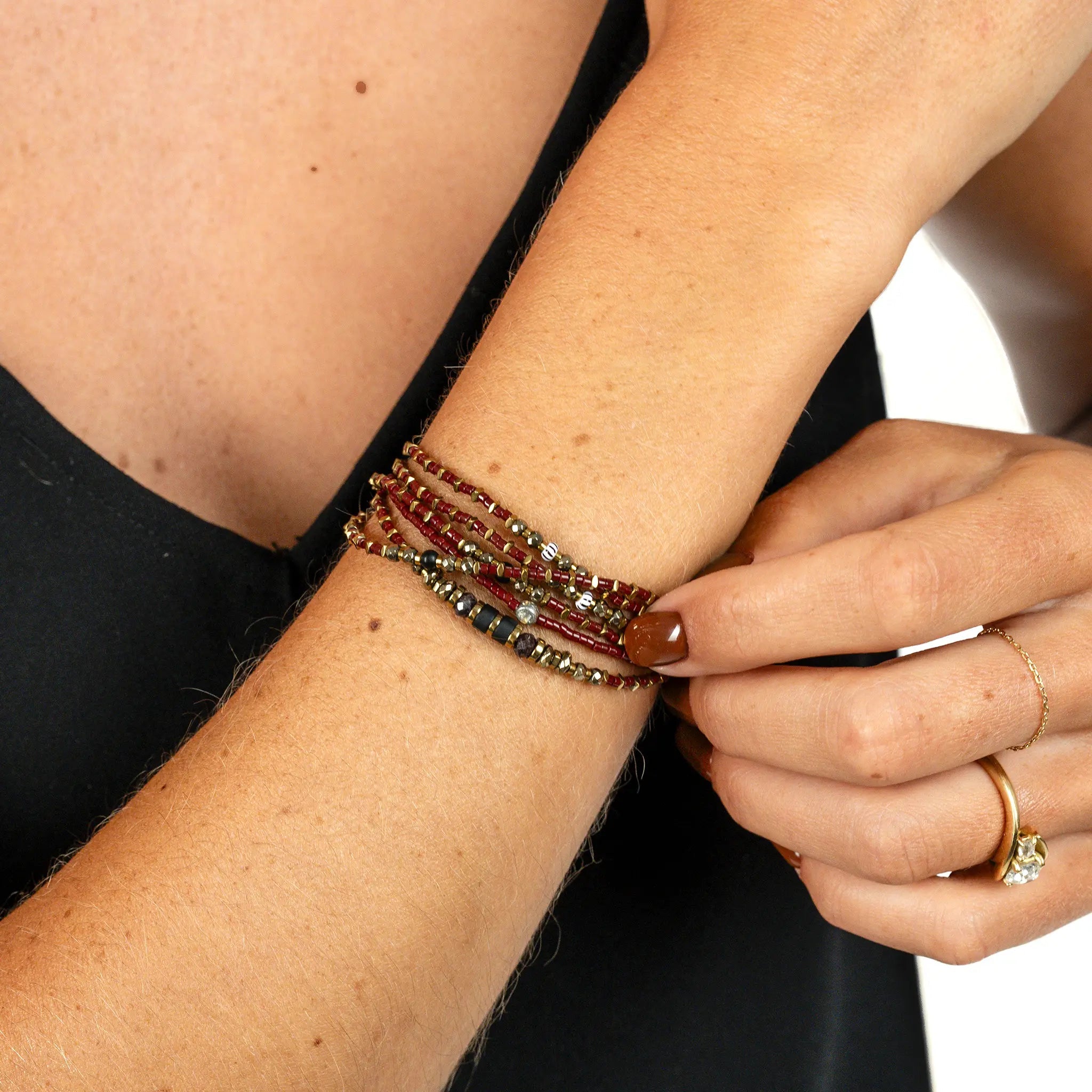 collier / bracelet MARS 6 - Bordeaux - Têtes Blondes