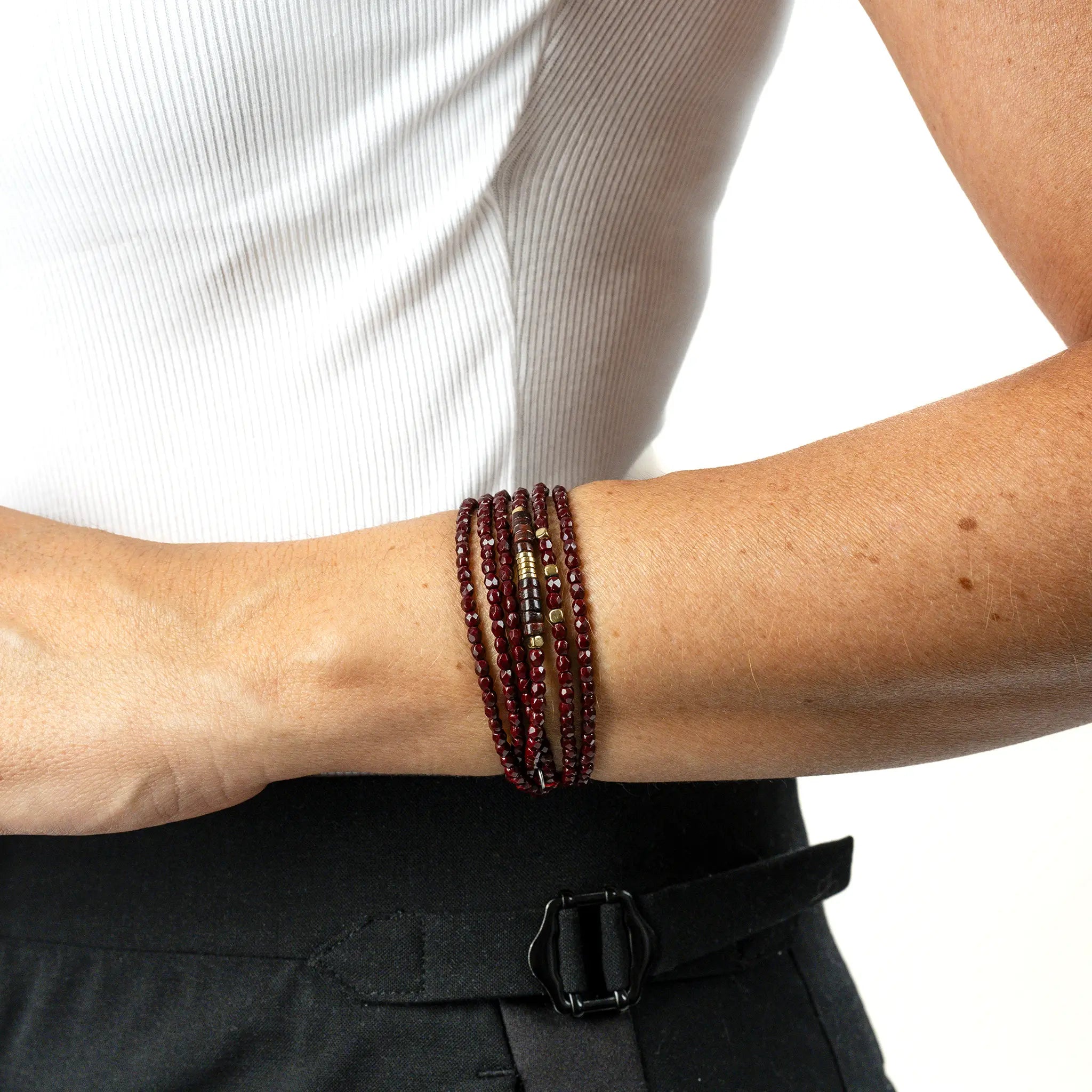 collier / bracelet NADÈGE - Bordeaux - Têtes Blondes