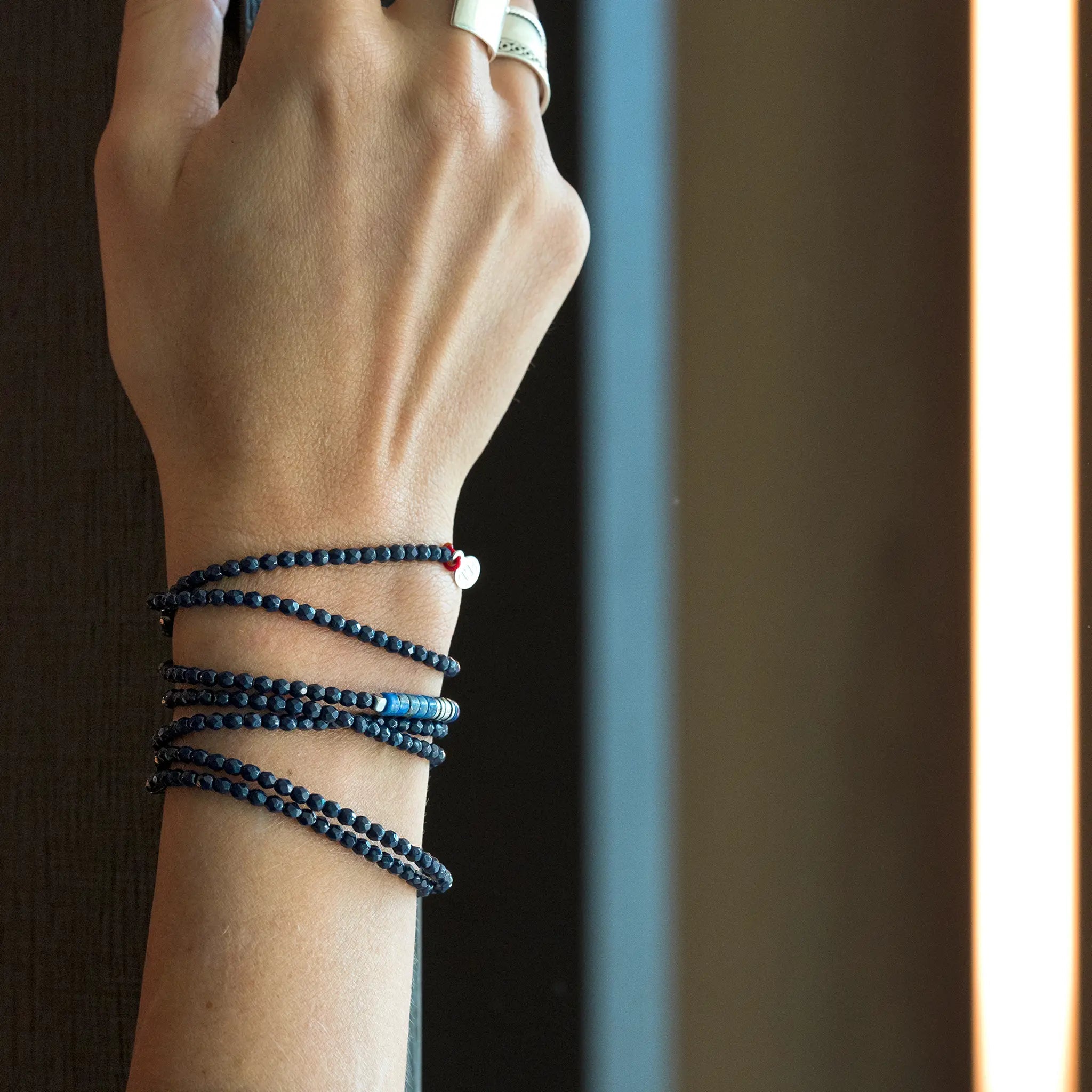 collier / bracelet NADÈGE Navy Blue - Têtes Blondes