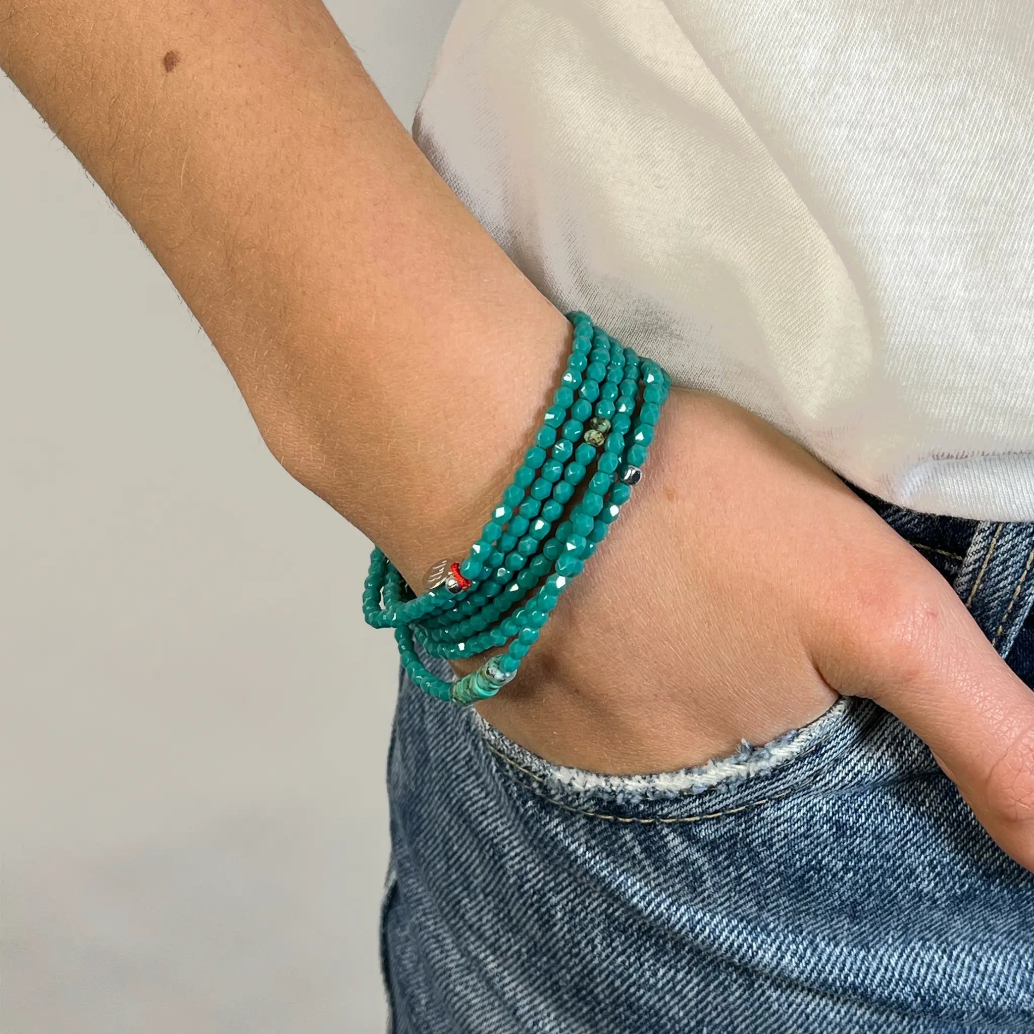 collier / bracelet NADÈGE Turquoise Persian - Têtes Blondes