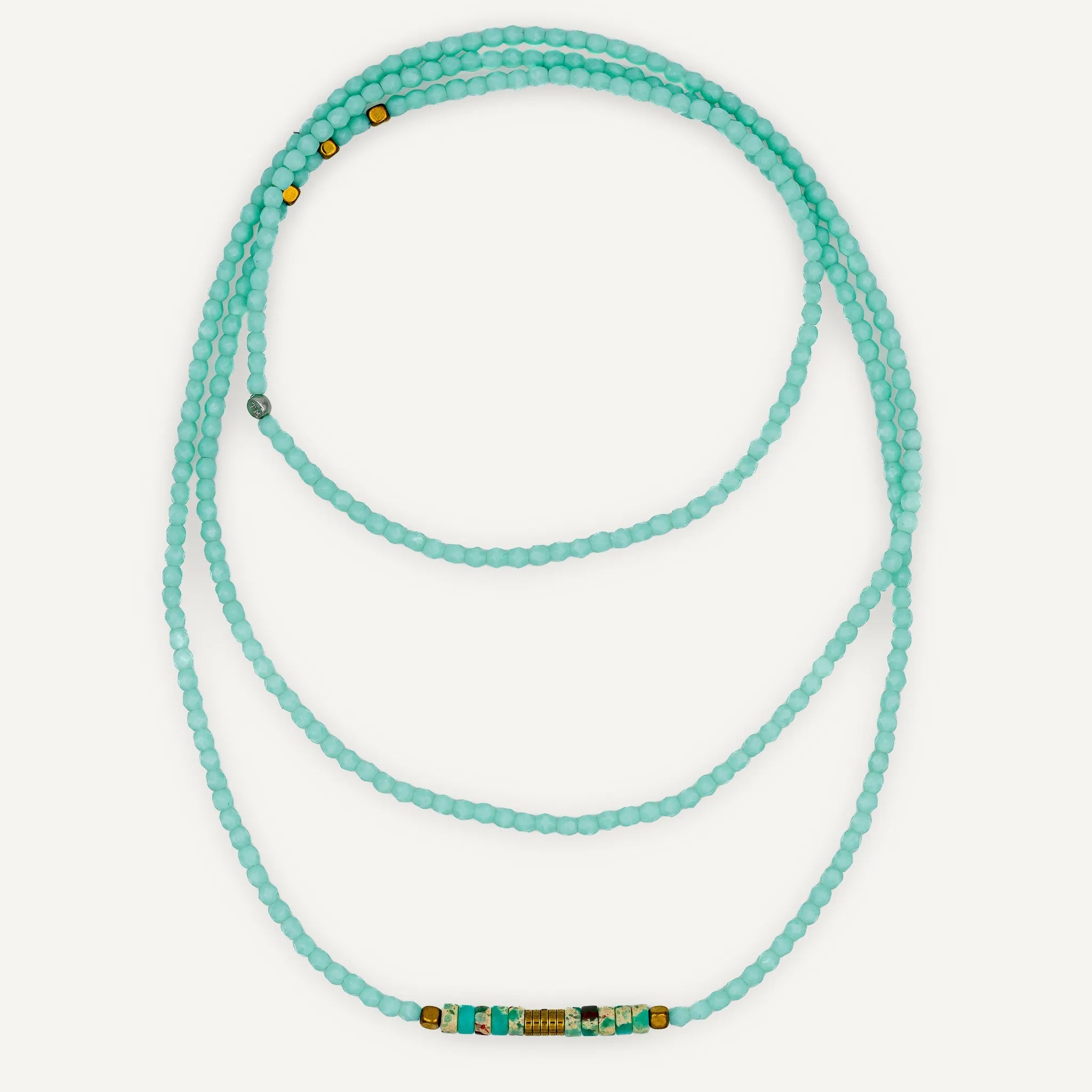 collier / bracelet NADÈGE - Vert Mint - Têtes Blondes