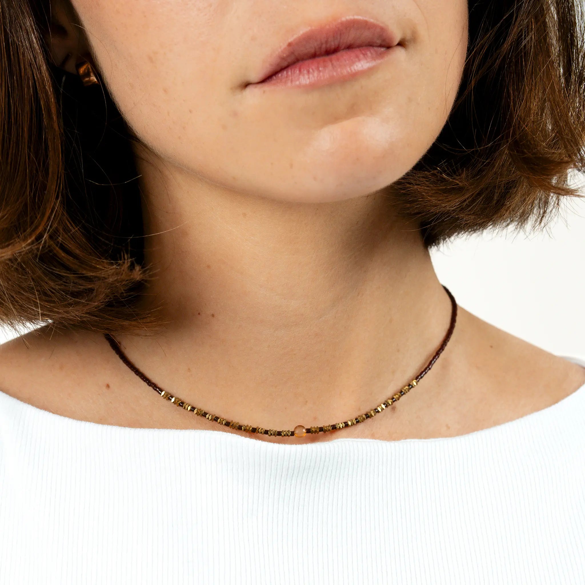 collier / bracelet NEW ALICIA - Chocolat - Têtes Blondes