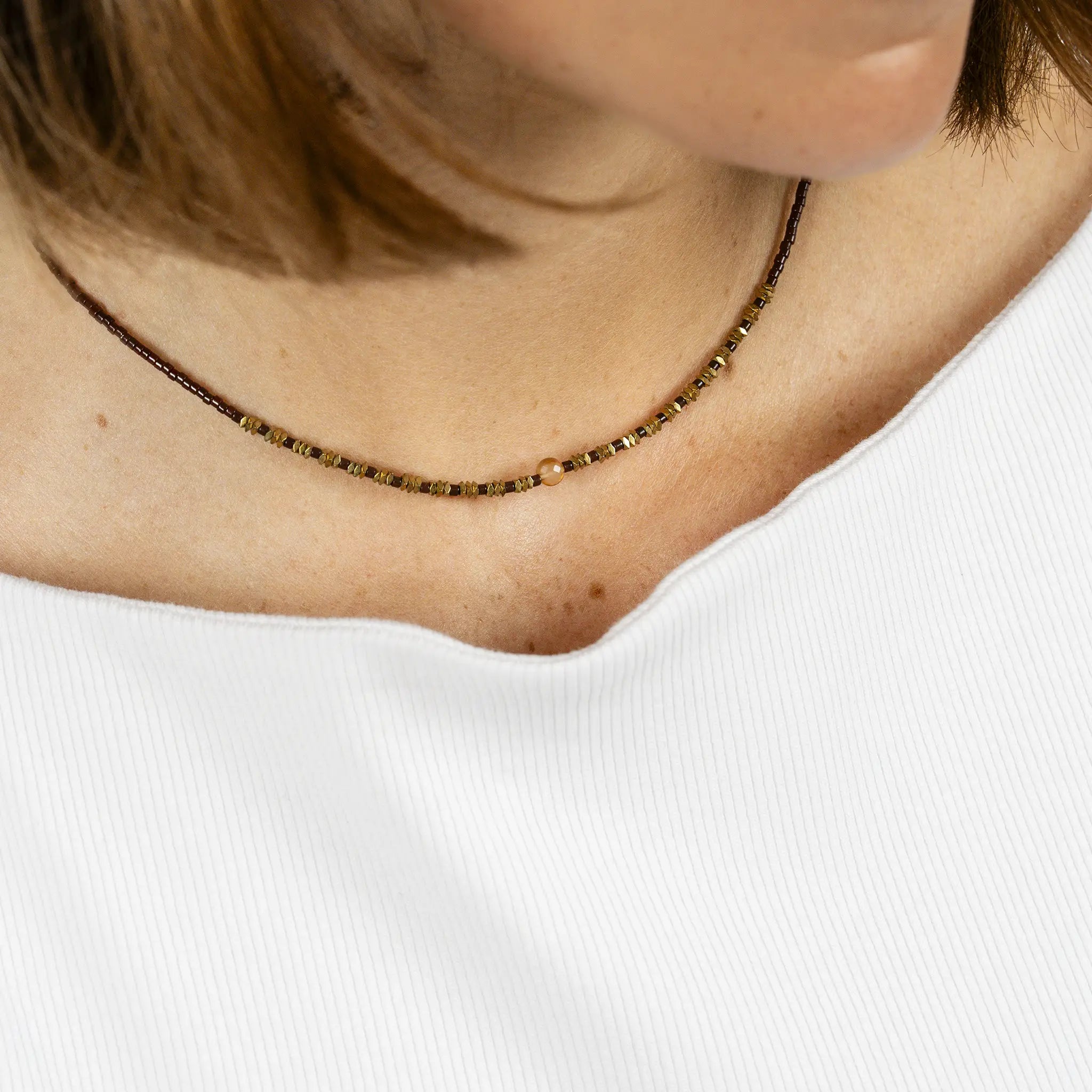 collier / bracelet NEW ALICIA - Chocolat - Têtes Blondes