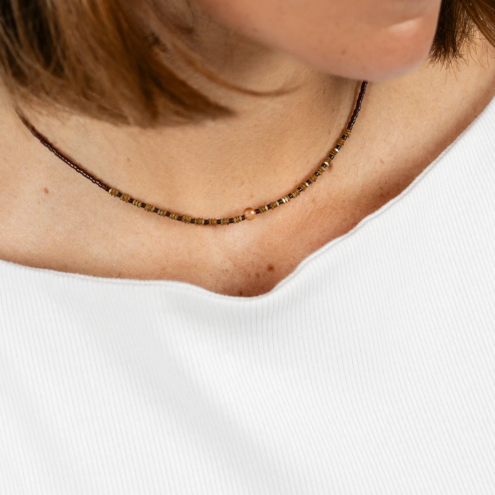 collier / bracelet NEW ALICIA - Chocolat - Têtes Blondes