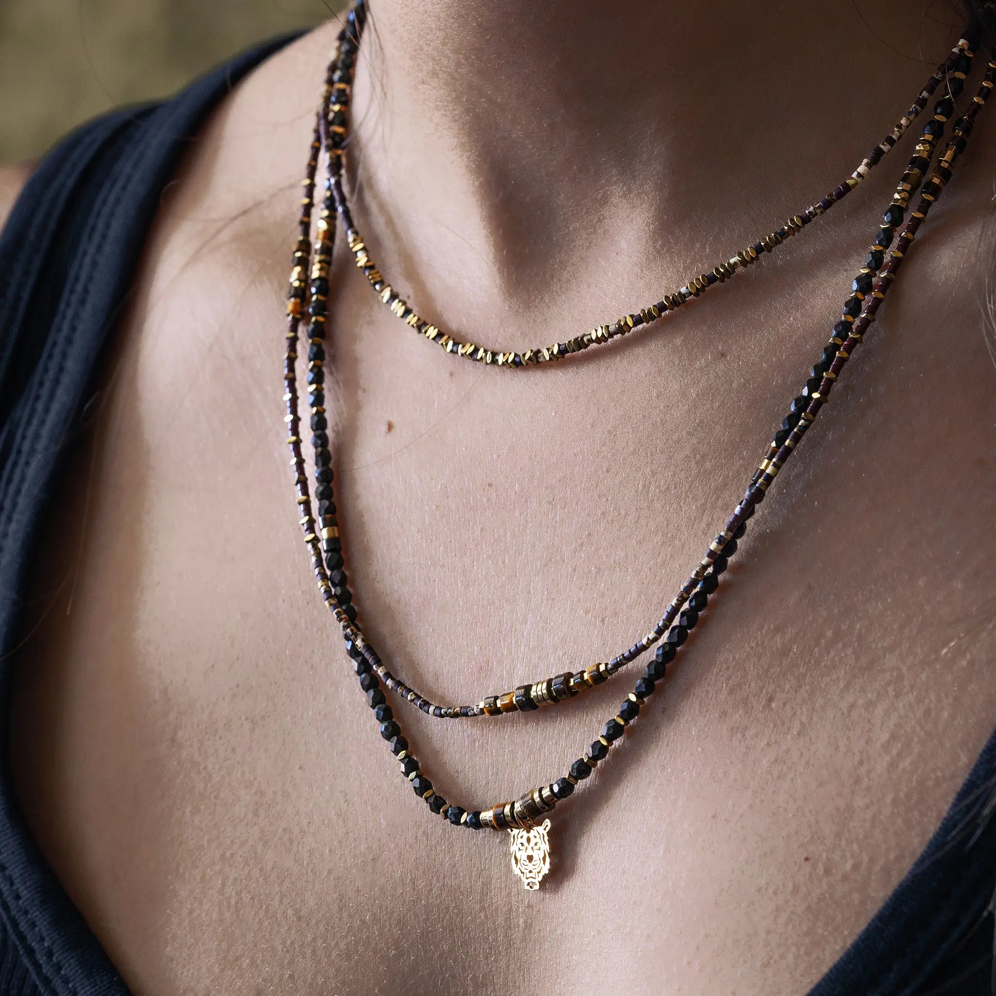 collier / bracelet NEW ALICIA - Léopard - Têtes Blondes