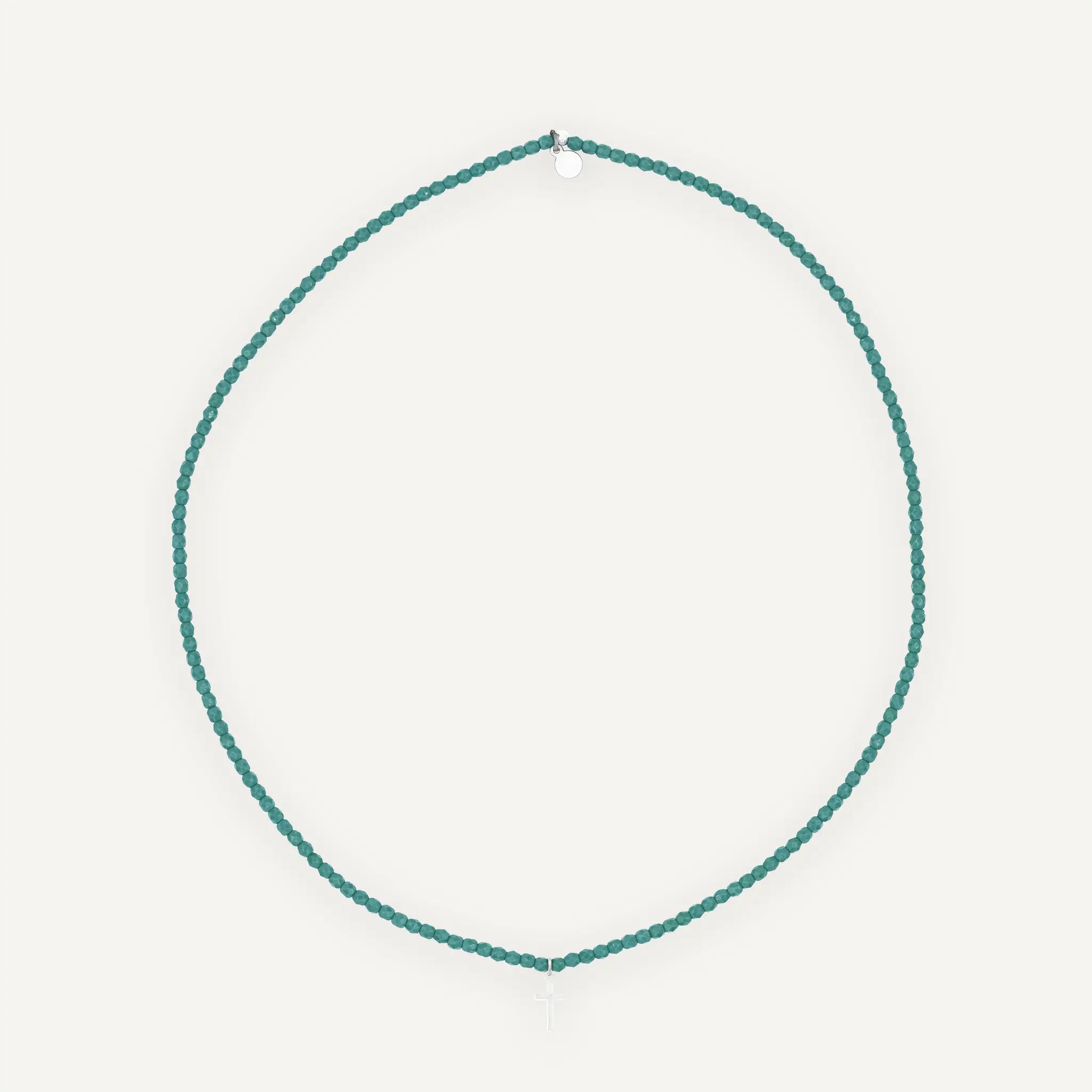 collier / bracelet NEW CROSS SILVER - Turquoise Persian - Têtes Blondes