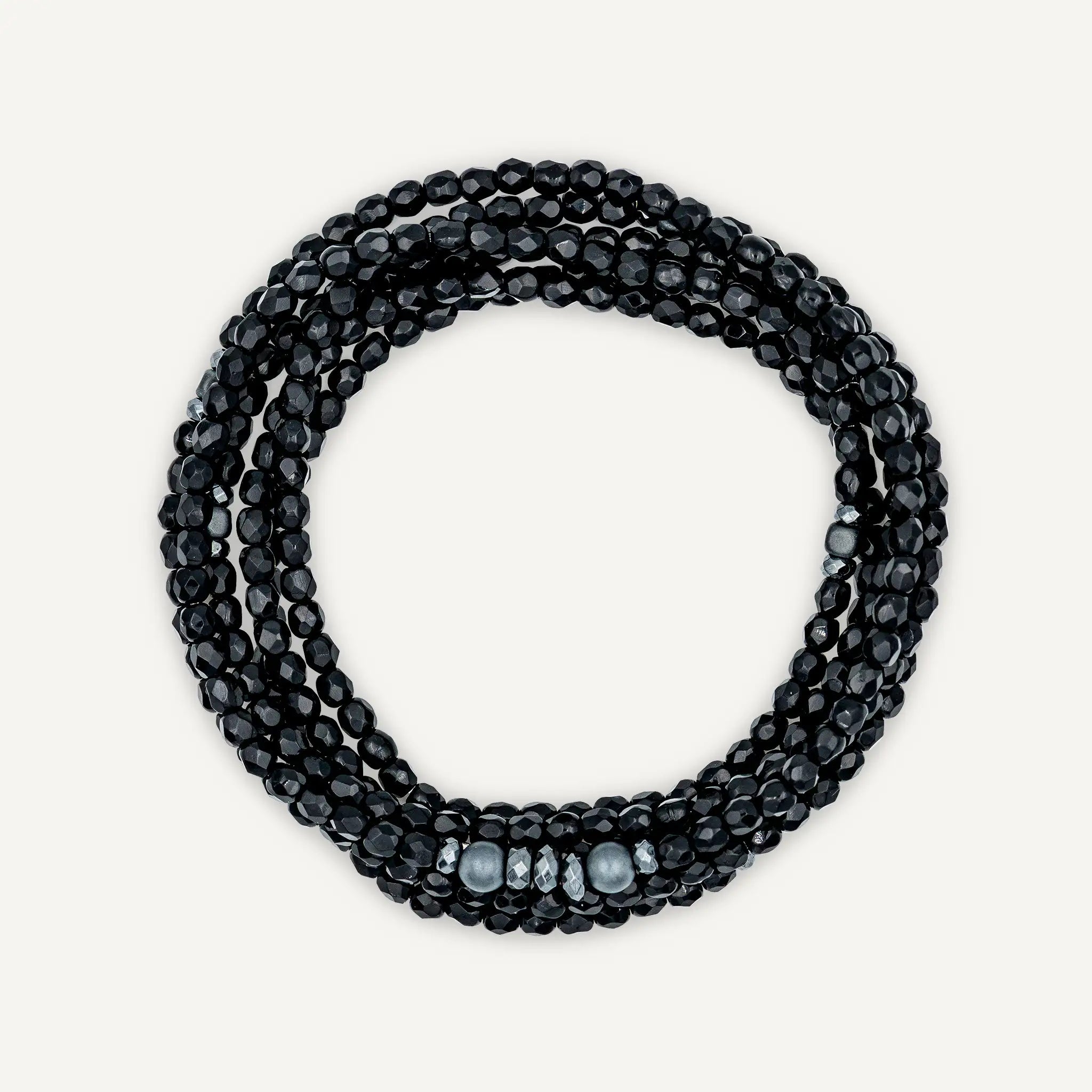 collier / bracelet NEW VERO - Noir Brillant - Têtes Blondes