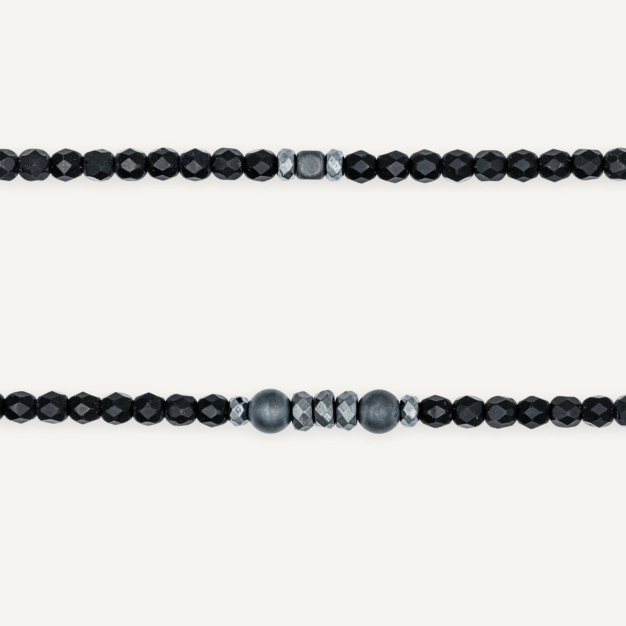 collier / bracelet NEW VERO - Noir Mat - Têtes Blondes