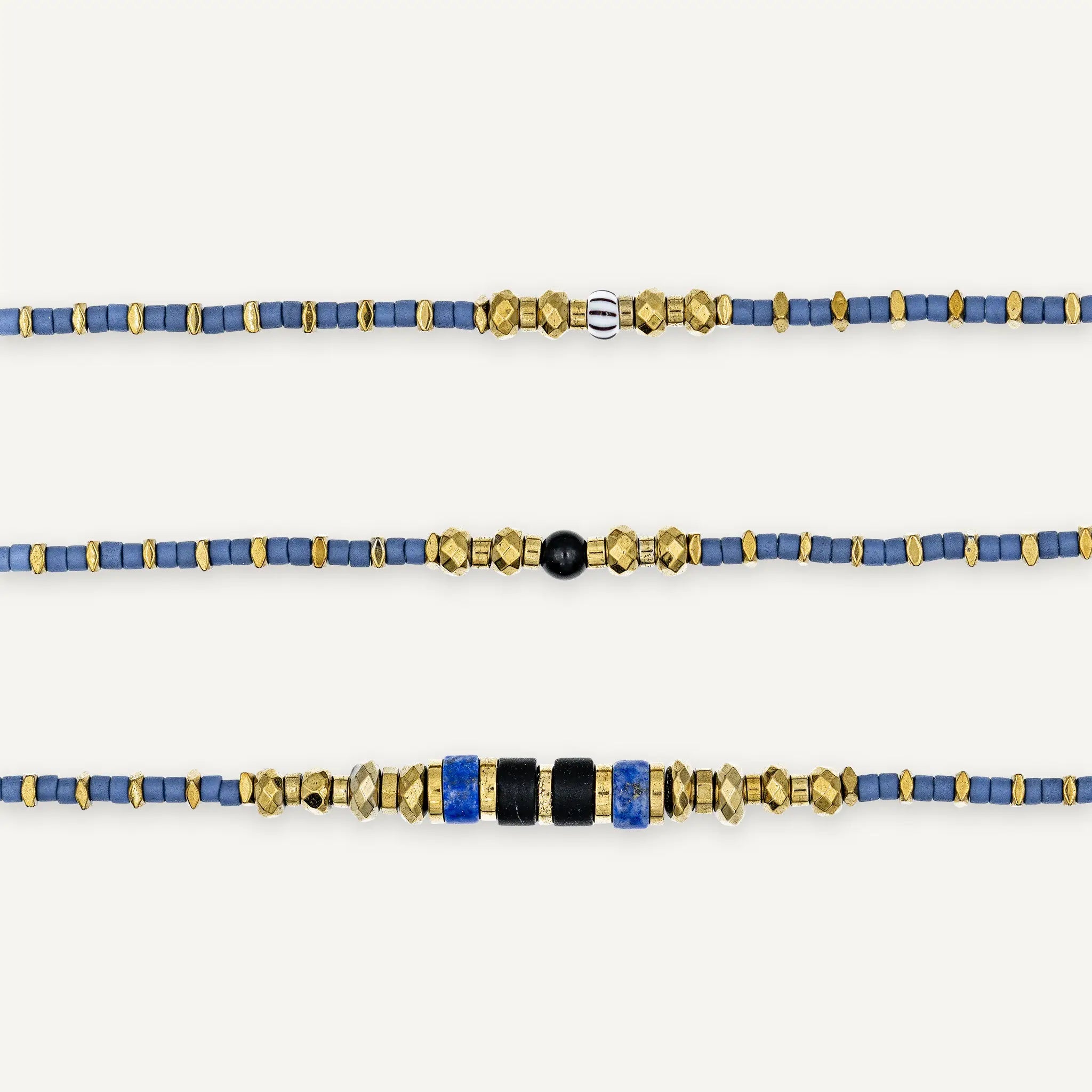 collier / bracelet OCEAN 6 Slim - Bleu - Têtes Blondes