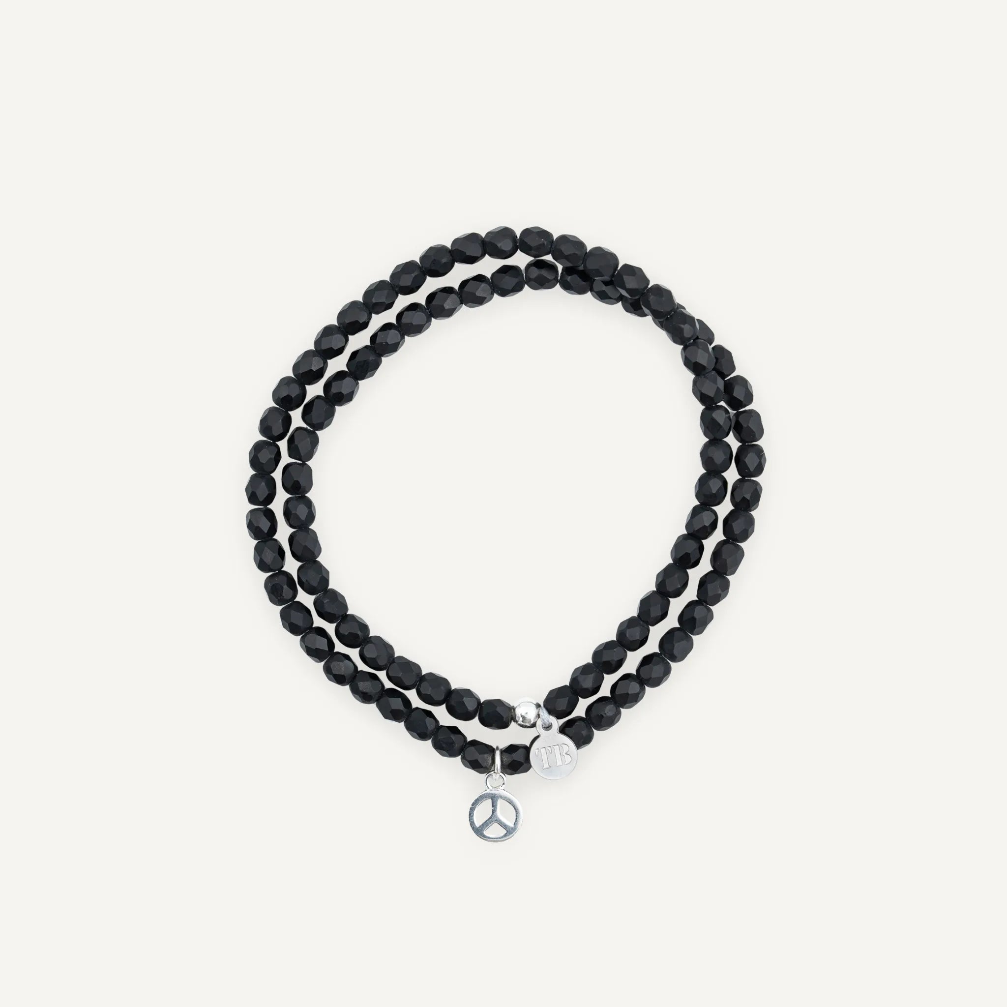 collier / bracelet PEACE SILVER - Noir - Têtes Blondes