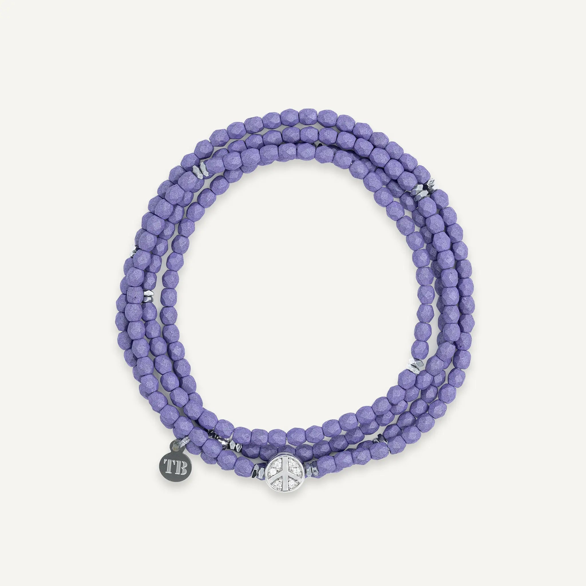 collier / bracelet PEACE Silver Zircon Purple Mat 4 - Têtes Blondes