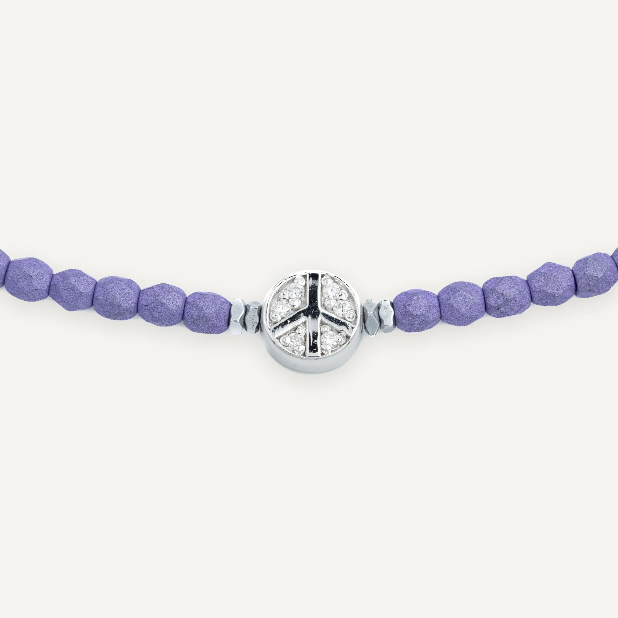 collier / bracelet PEACE Silver Zircon Purple Mat 4 - Têtes Blondes