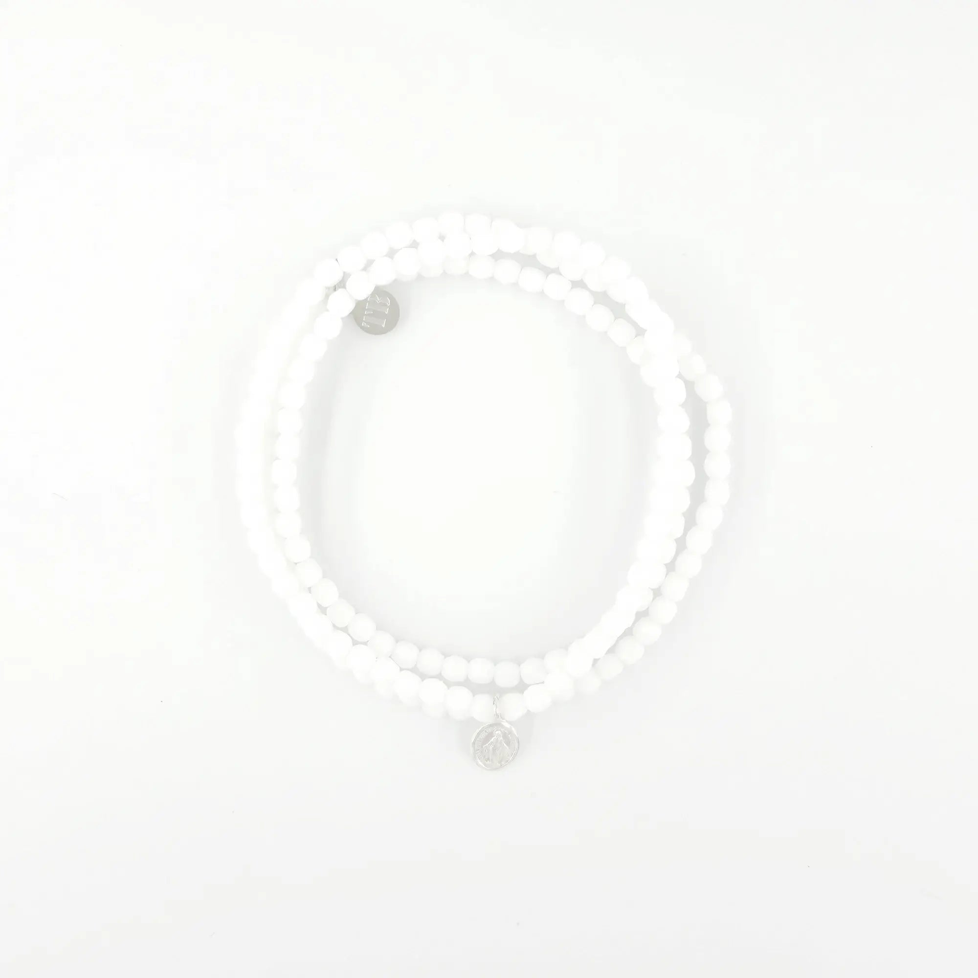 collier / bracelet PETITE MADONE - Blanc - Têtes Blondes