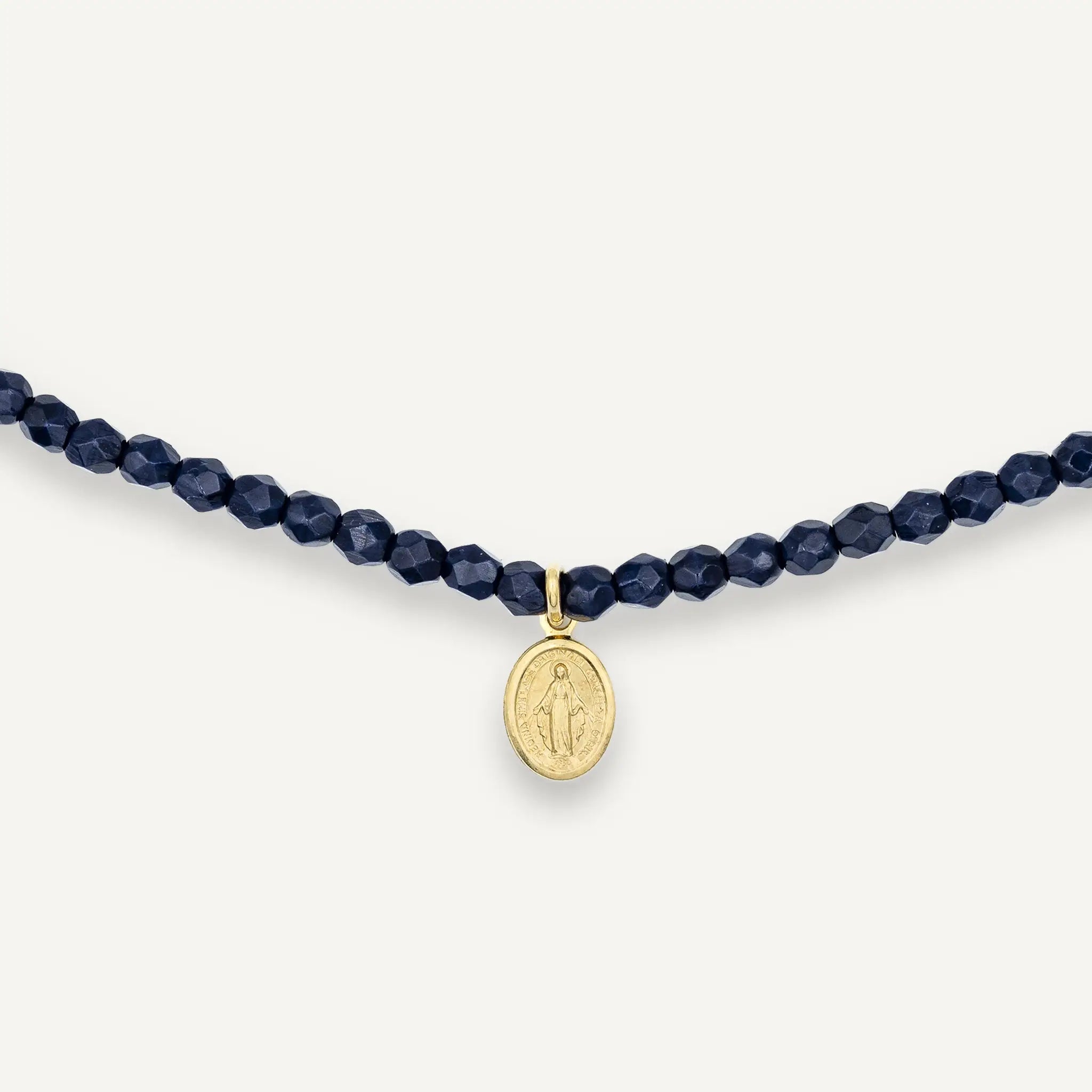 collier / bracelet PETITE MADONE GOLD - Navy Blue - Têtes Blondes