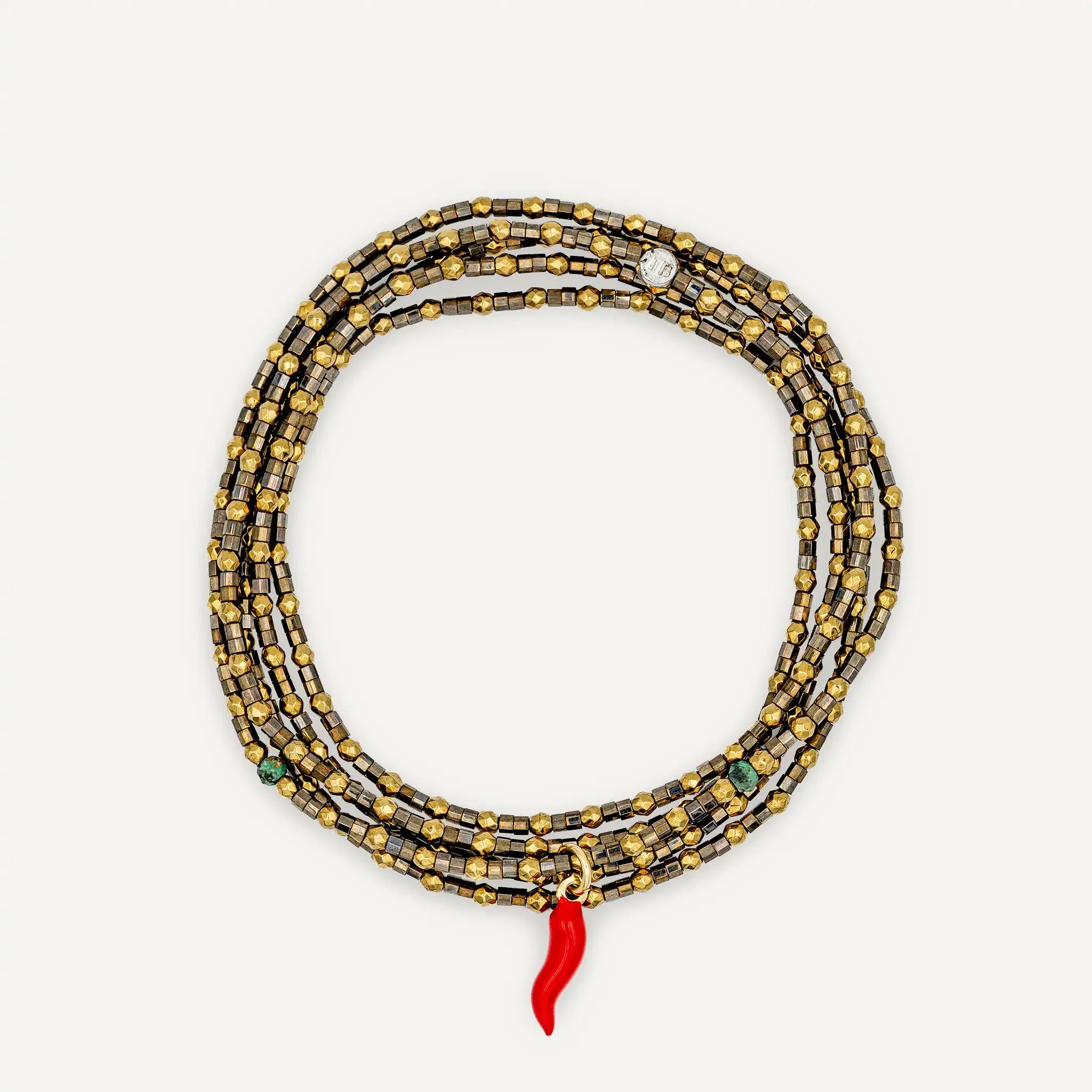 collier / bracelet PIMENT 5 - Gold Métal - Têtes Blondes