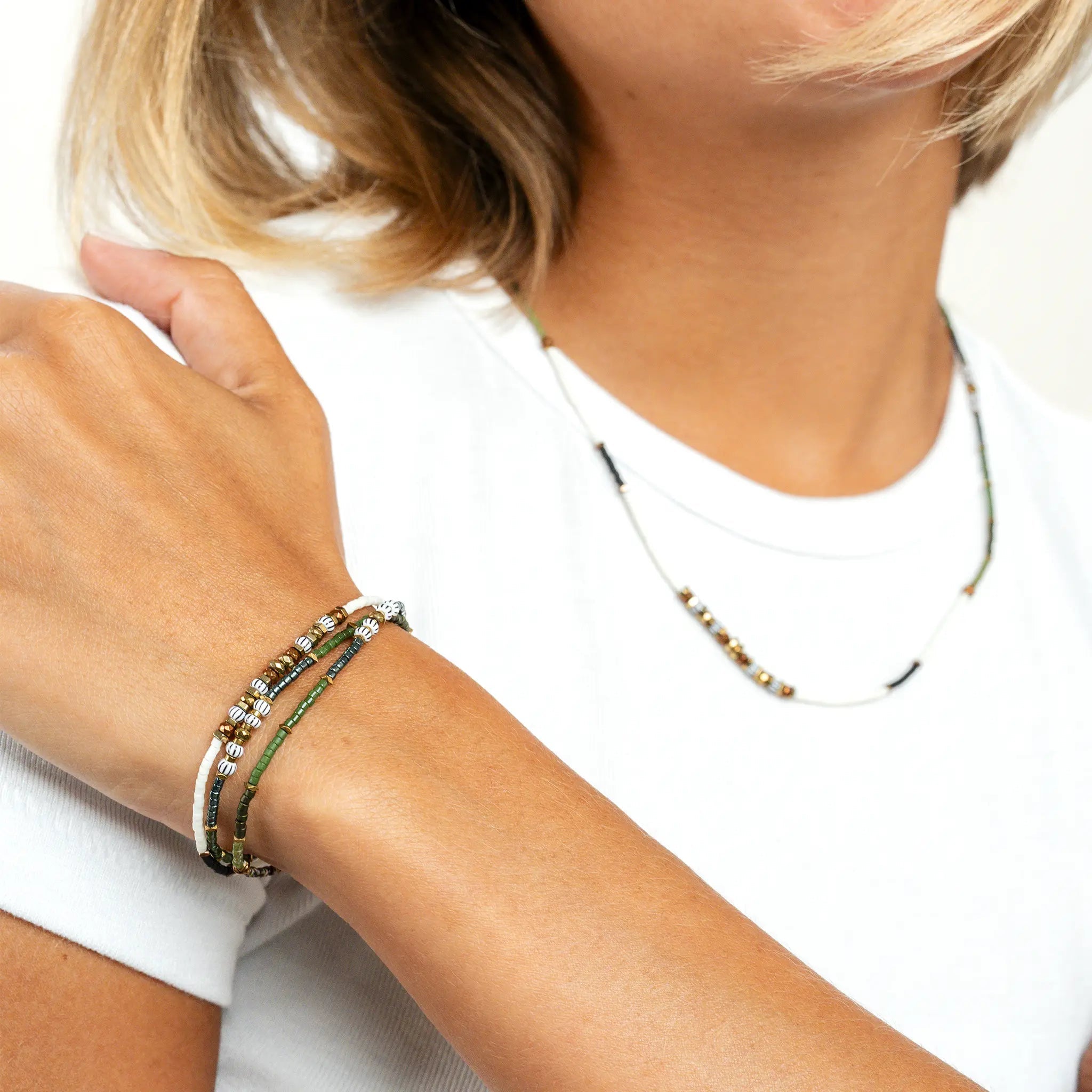 collier / bracelet PISTACHIO 6 - Têtes Blondes