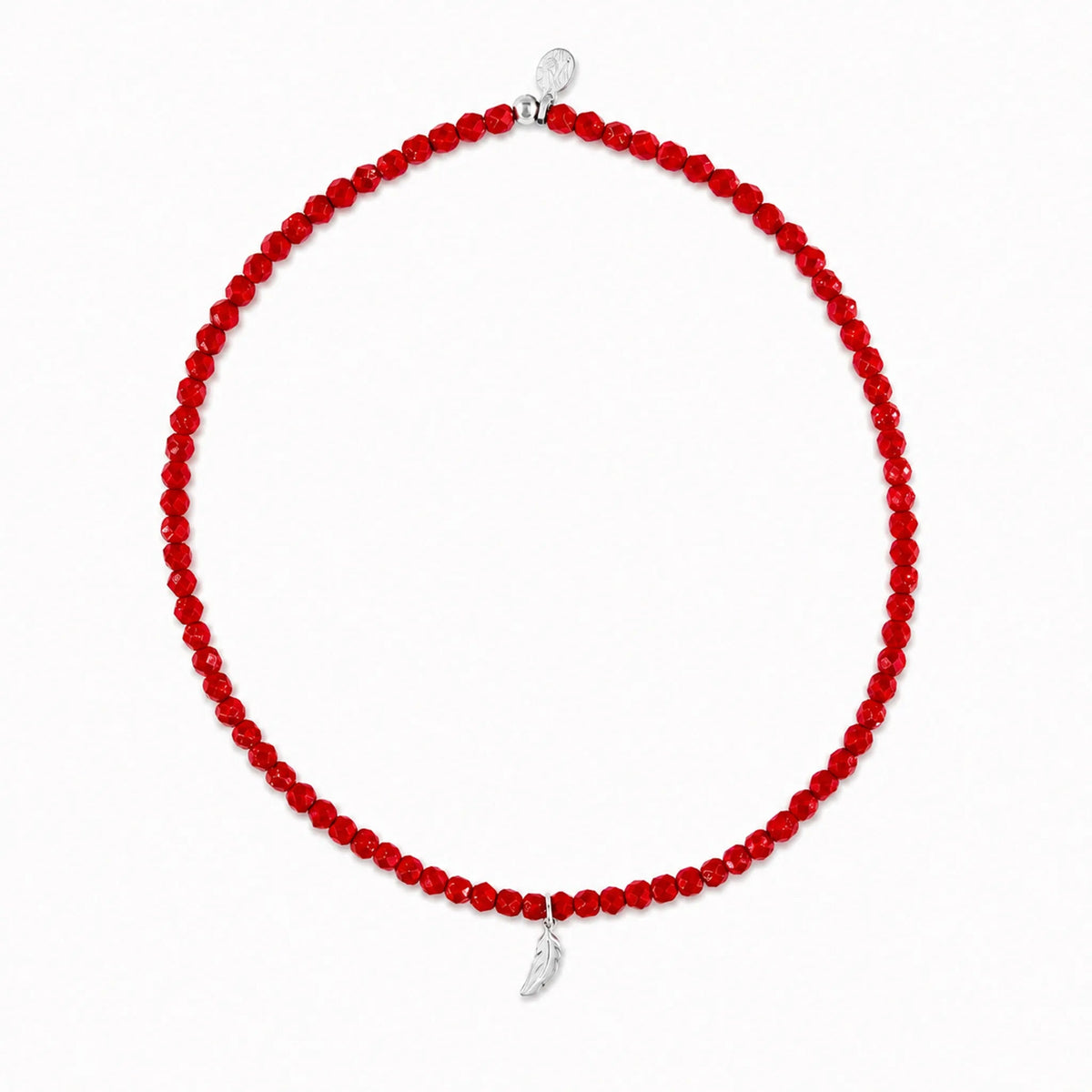 collier / bracelet PLUME - Rouge - Têtes Blondes