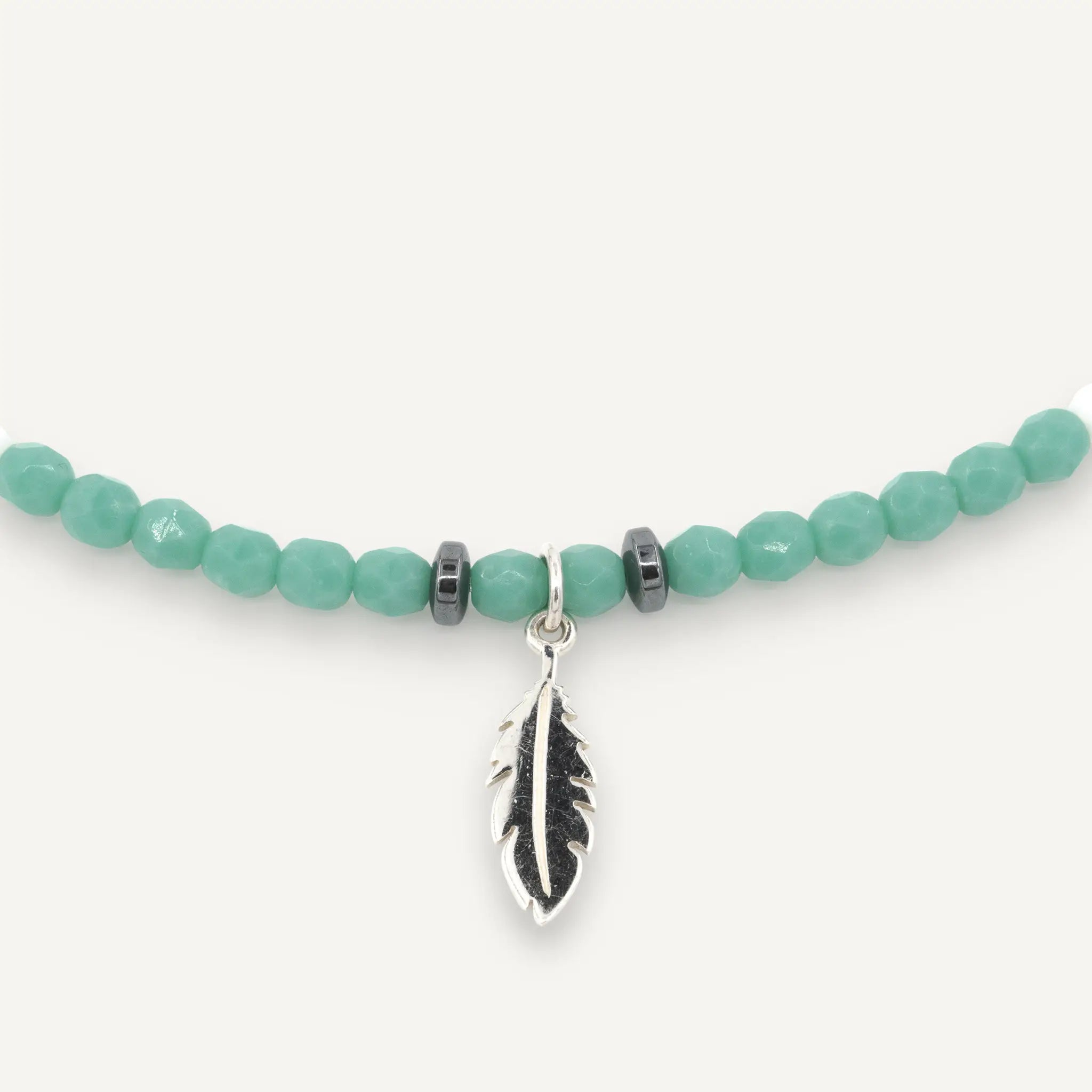 collier / bracelet PLUME Turquoise Apache - Têtes Blondes