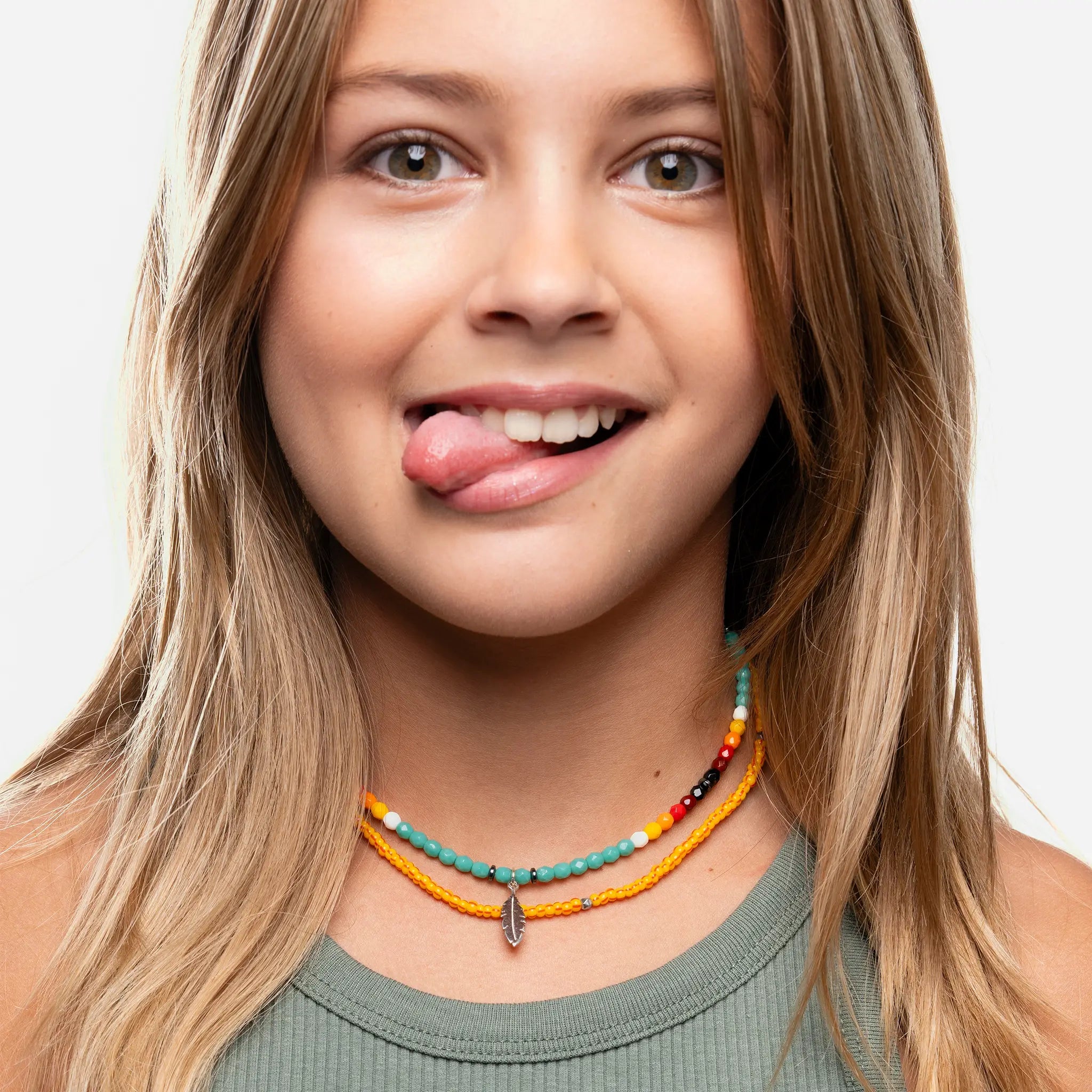 collier / bracelet PLUME Turquoise Apache - Têtes Blondes