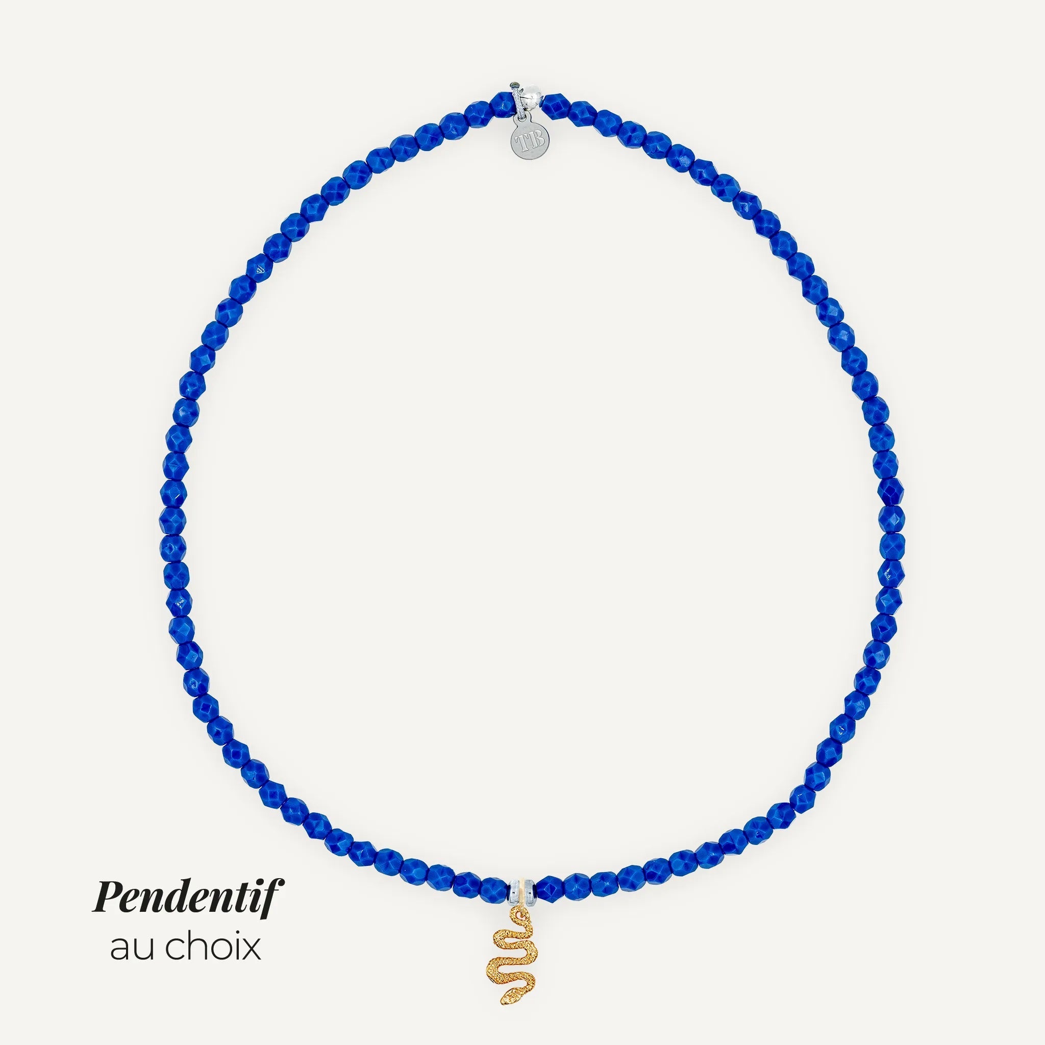 collier / bracelet Ras de cou - Bleu Majorelle - Têtes Blondes