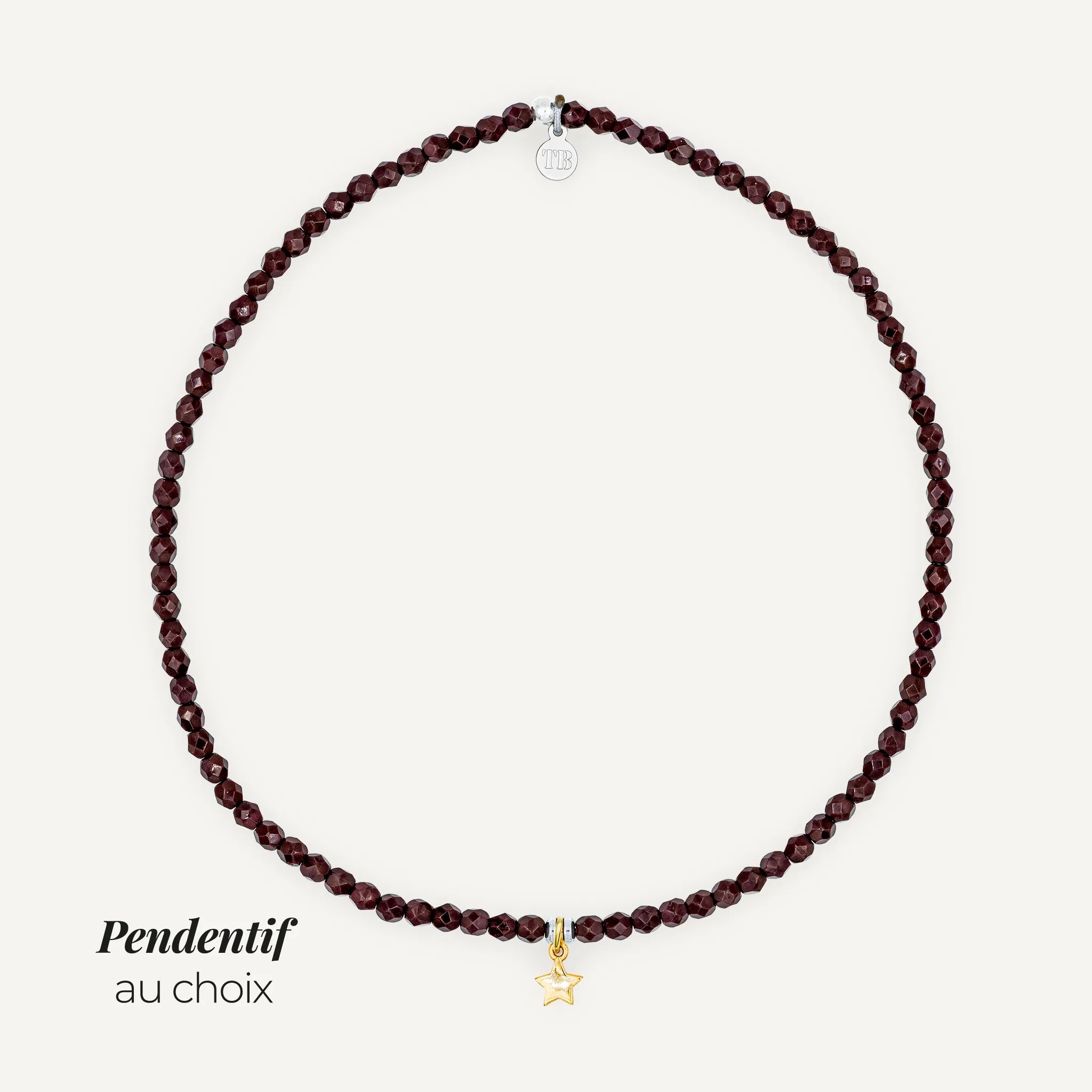collier / bracelet Ras de cou - Bordeaux - Têtes Blondes