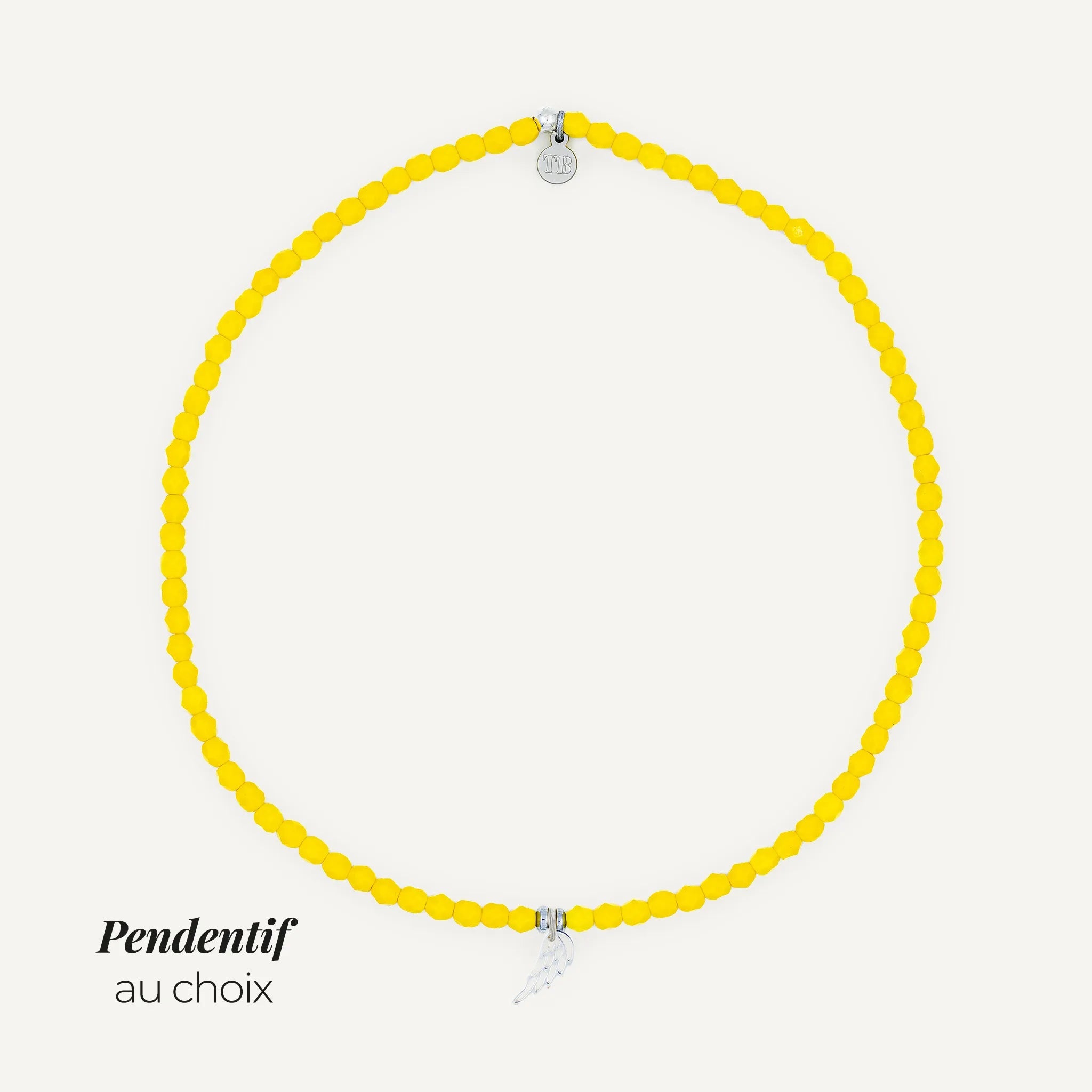 collier / bracelet Ras de cou - Jaune Néon - Têtes Blondes