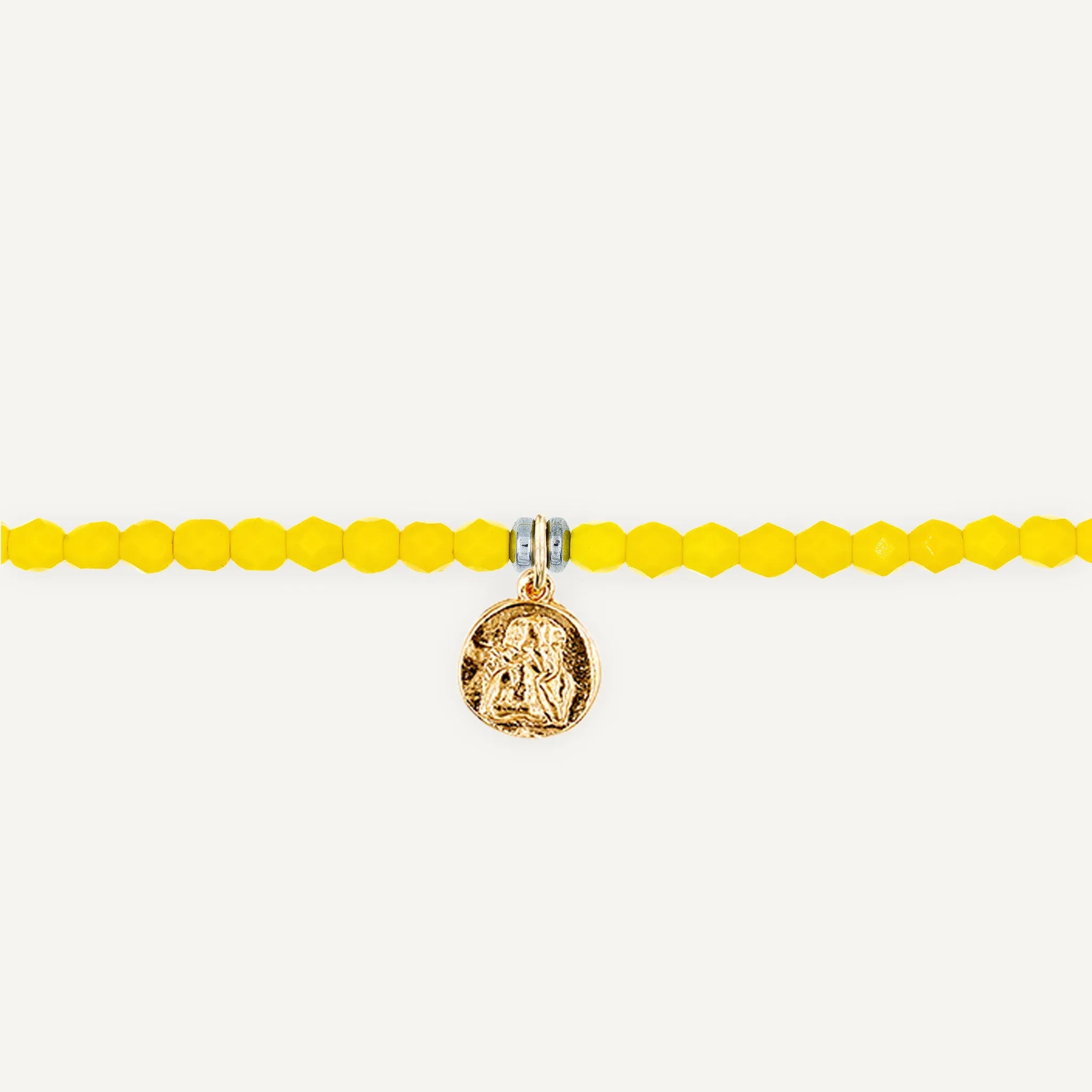 collier / bracelet Ras de cou - Jaune Néon - Têtes Blondes