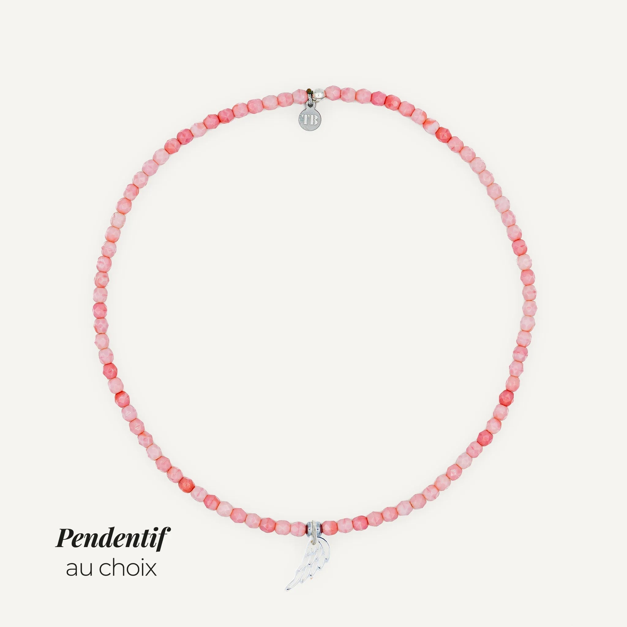 collier / bracelet Ras de cou - Rose - Têtes Blondes