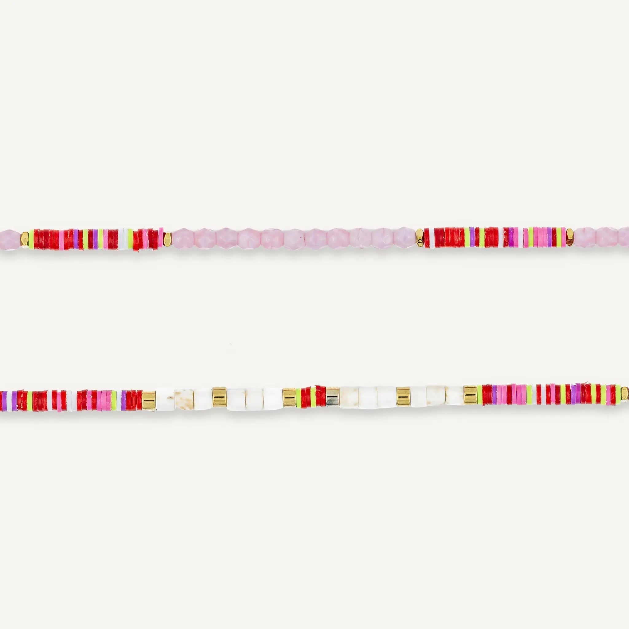 collier / bracelet ROMA Néon Rose Clair - Têtes Blondes