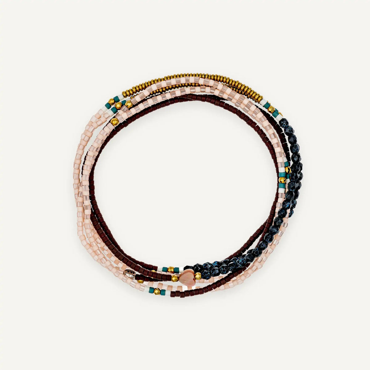 collier / bracelet ROSE 6 - Brun - Têtes Blondes